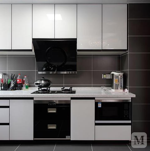 厨房浅灰色橱柜效果图