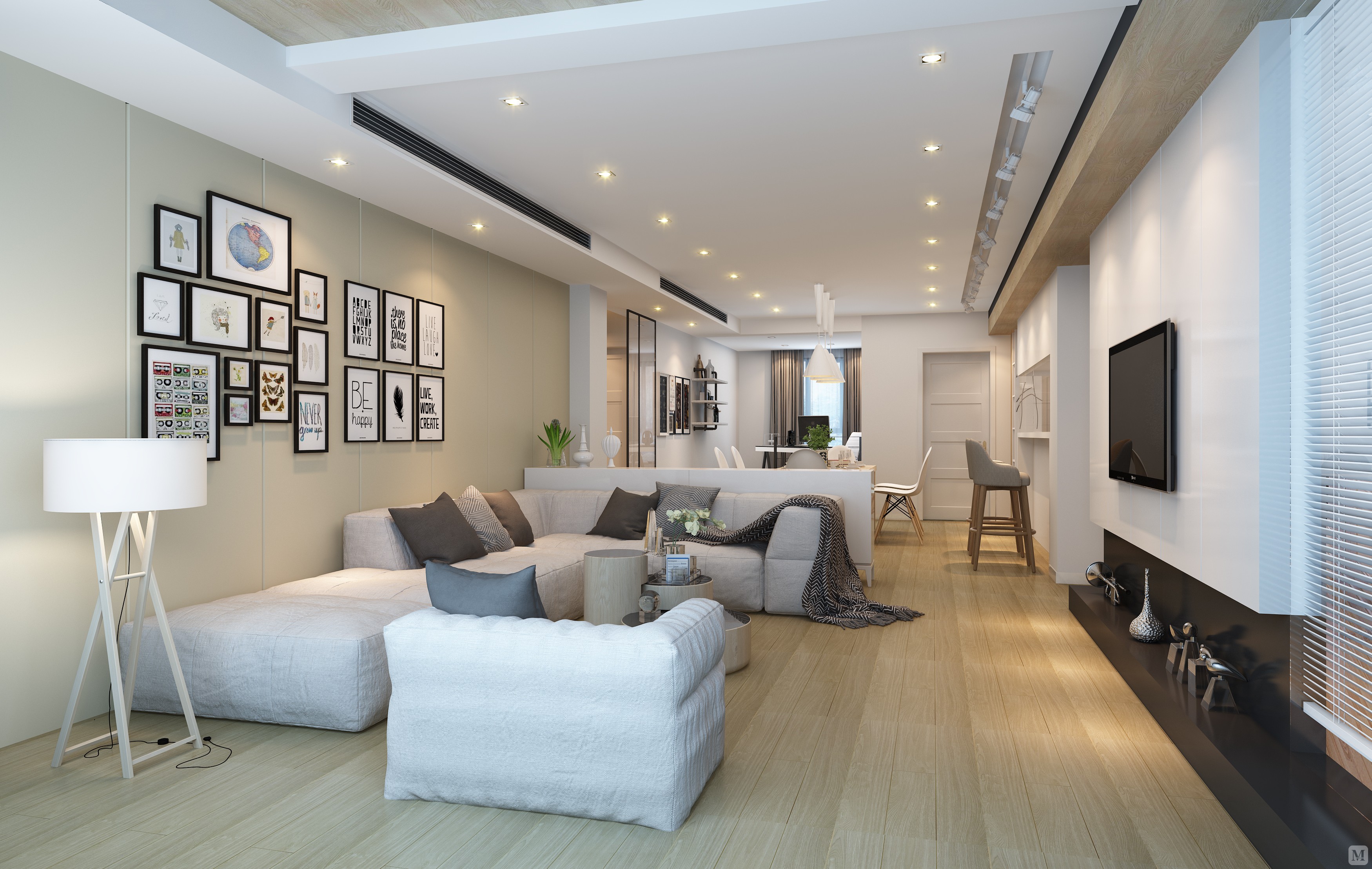 洁净空间下的质感与魅力整个设计色调以白色为主,其他为辅.