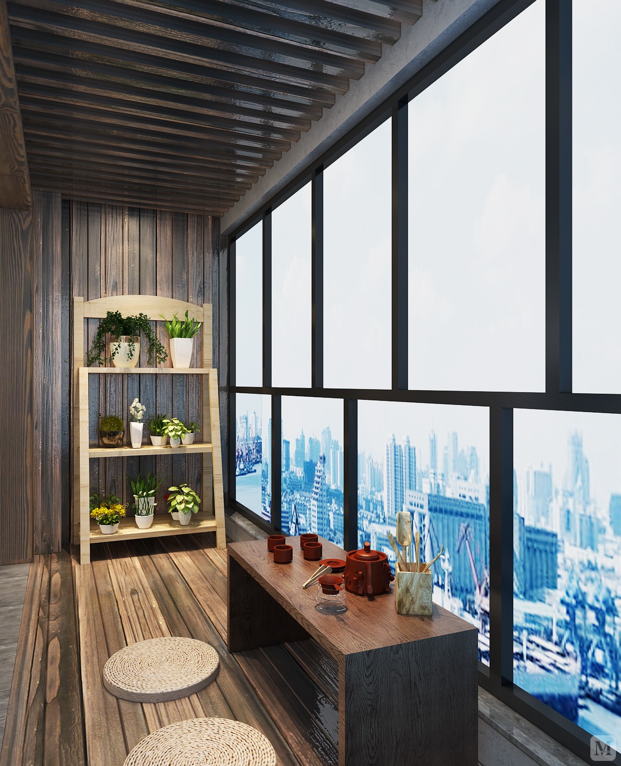 混搭阳台灯具装修效果图