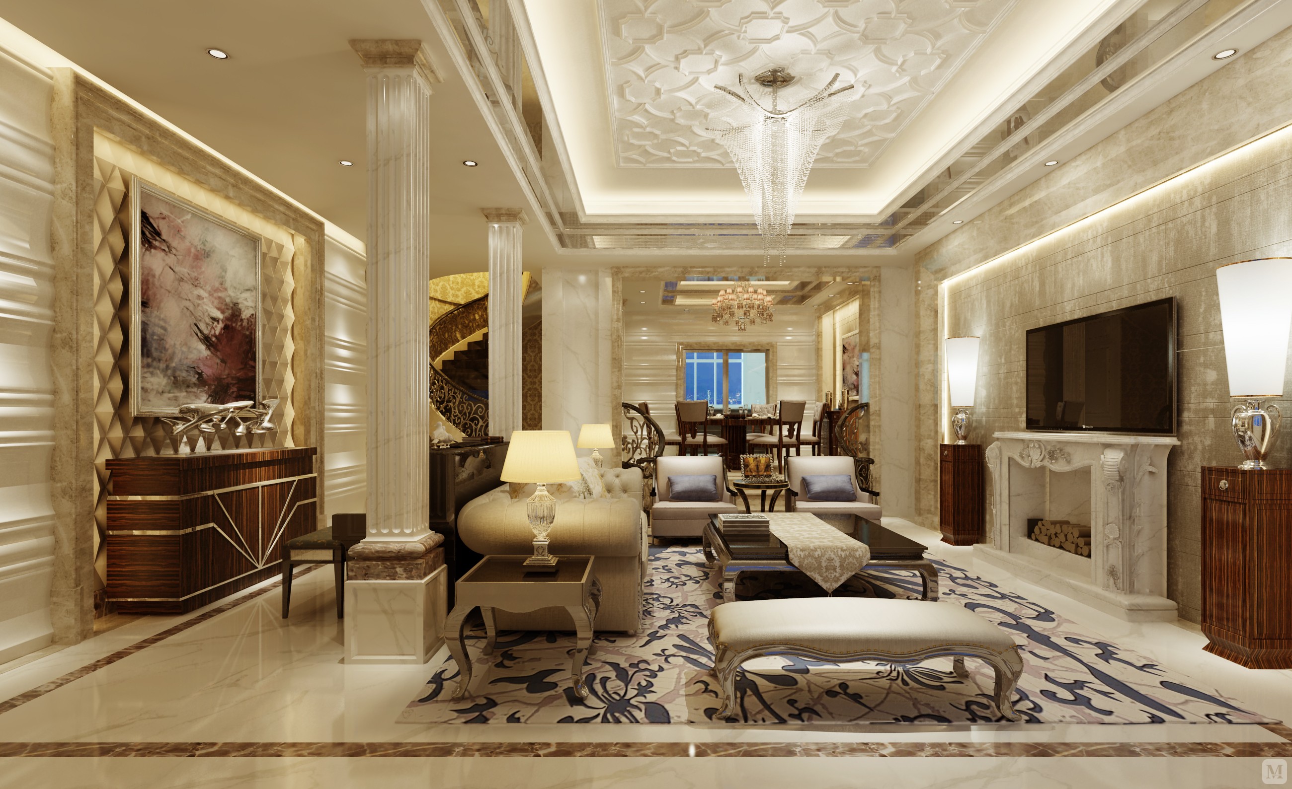 5万380㎡简欧别墅装修奉贤区正阳正中心