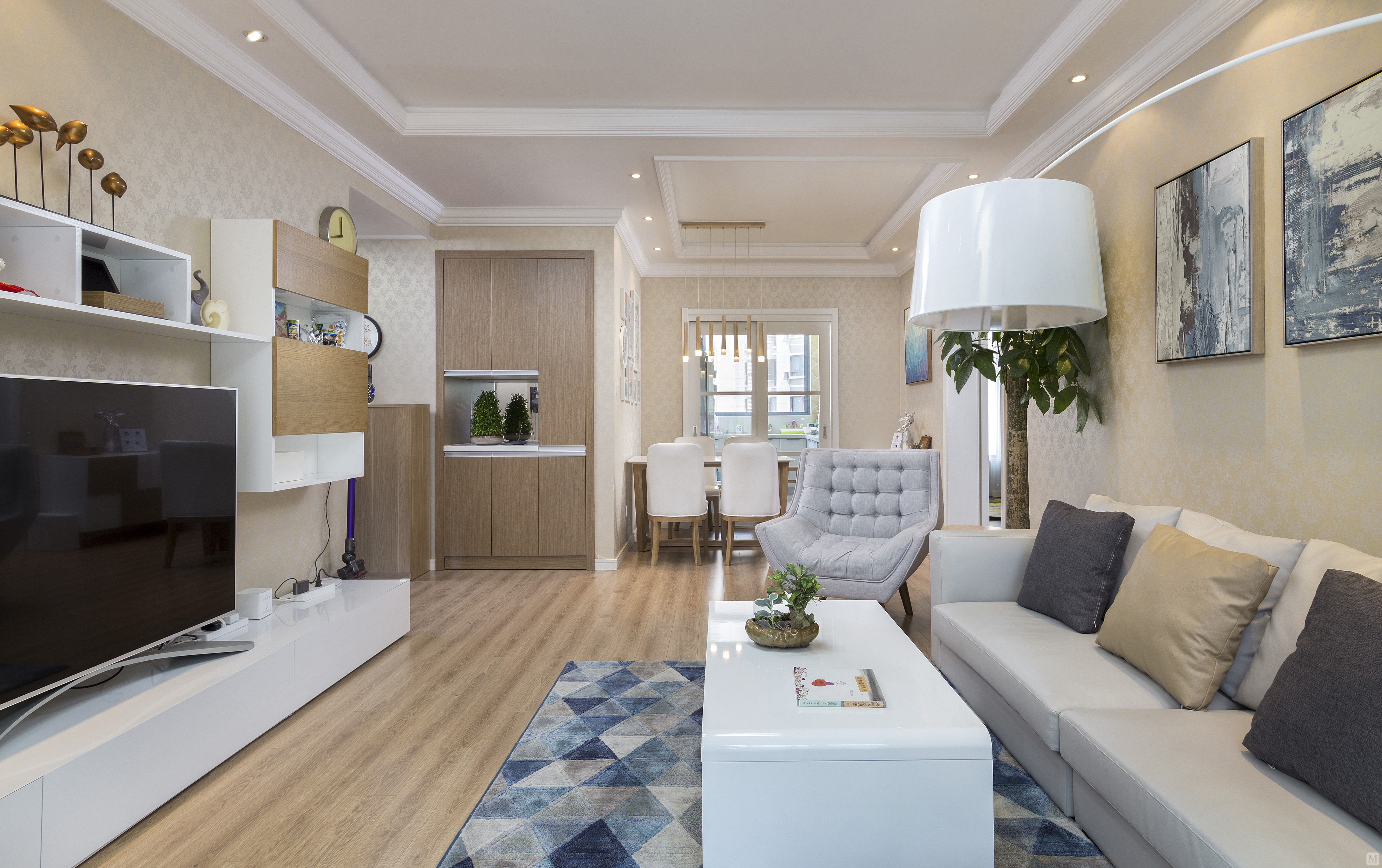 8万125㎡日式三房装修远洋香奈精装房软装设计