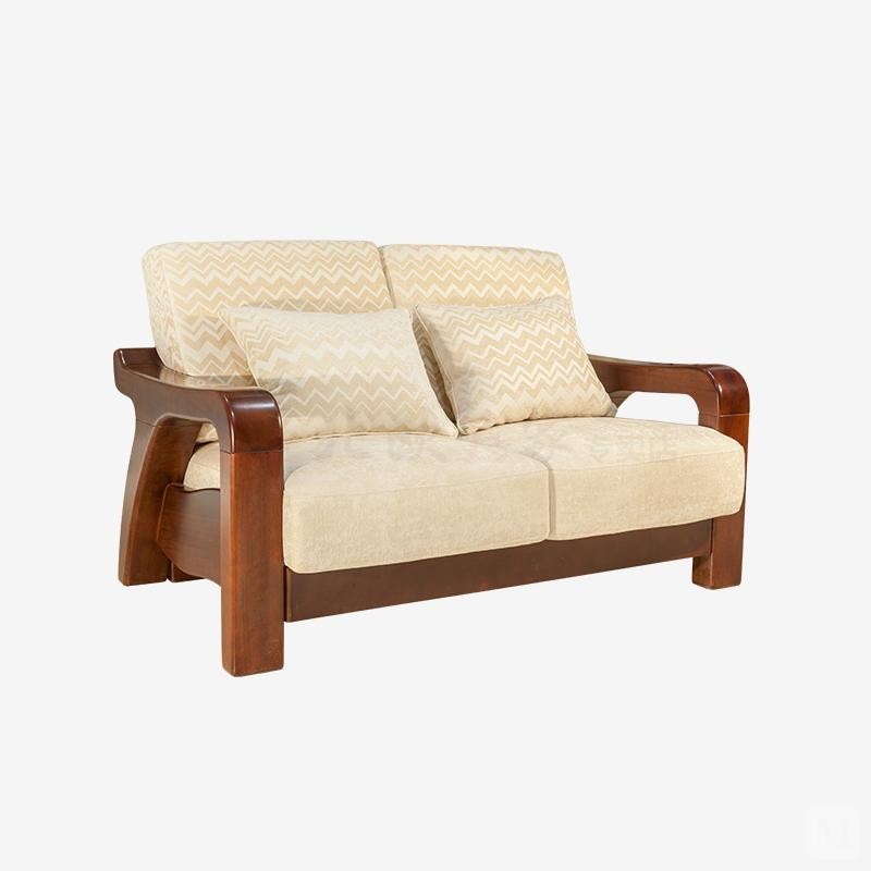 北欧e家 双人沙发 红枣木产地西非