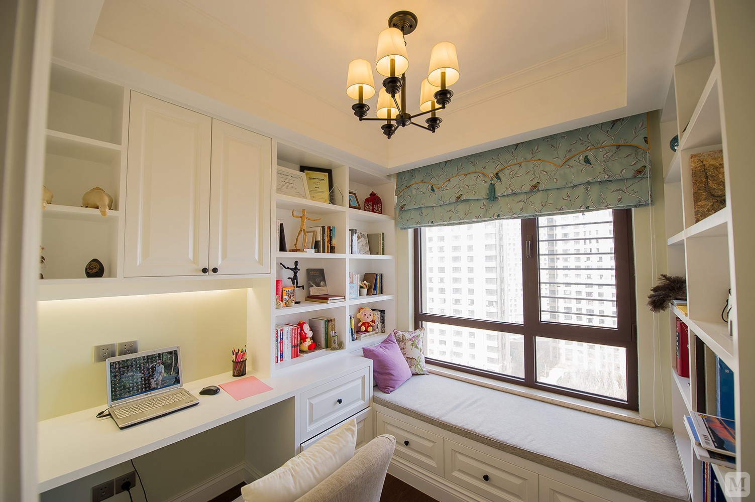 美式书房吊顶装修效果图