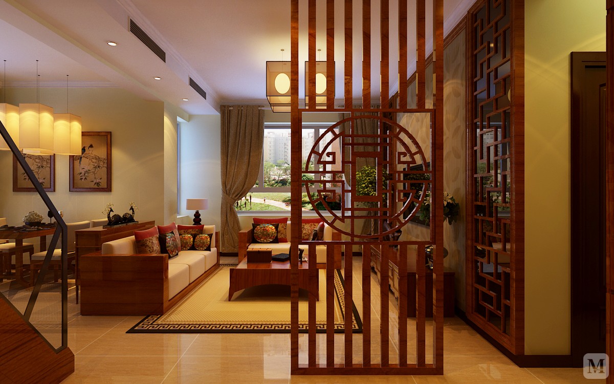 31.6万153㎡中式四房装修中国传统 儒雅中式-红星美凯龙家装效果图