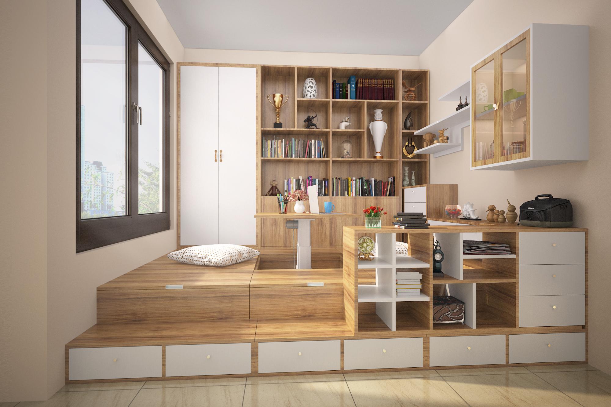 顶固整体定制榻榻米书柜书桌收纳柜组合书房顶固移门衣柜tslg2001