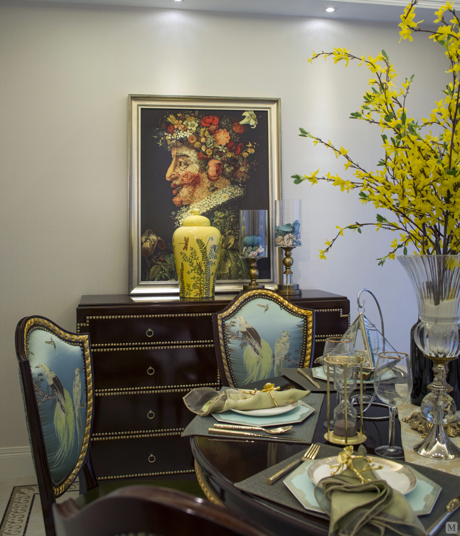 art deco餐厅背景墙装修效果图