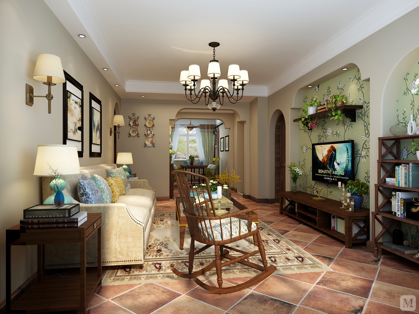 所以在整体风格定位上定位为美式田园风