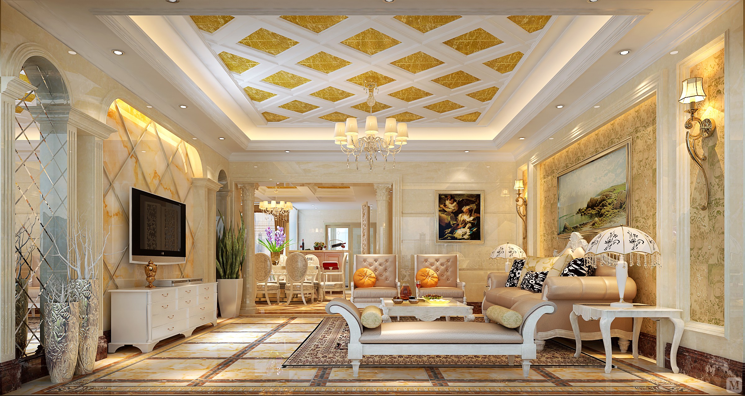 欧式风格奢华之家_简欧别墅 设计装修案例图-北京红星美凯龙家装网