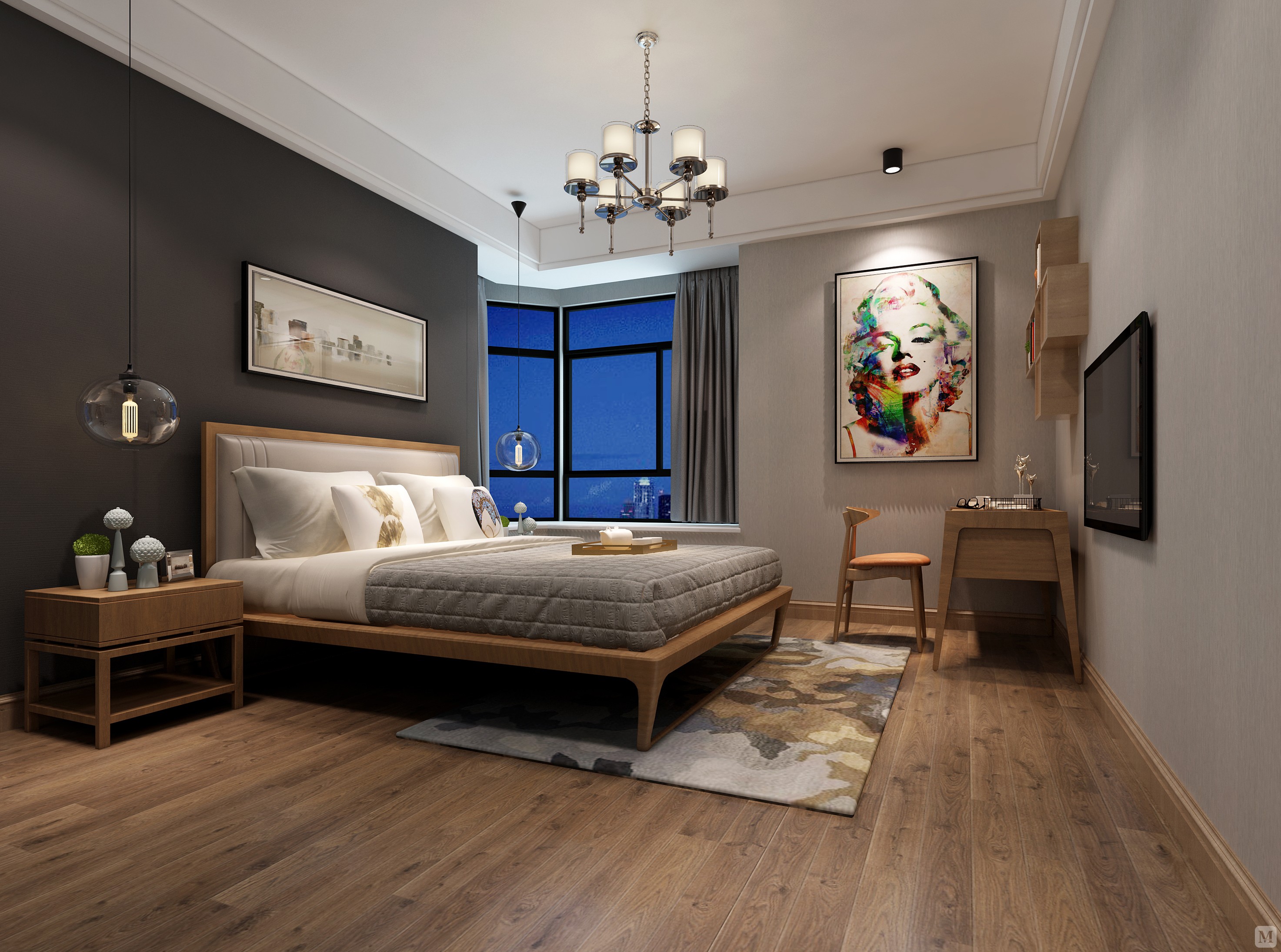 5万135㎡简约三房装修碧桂园-现代简约风