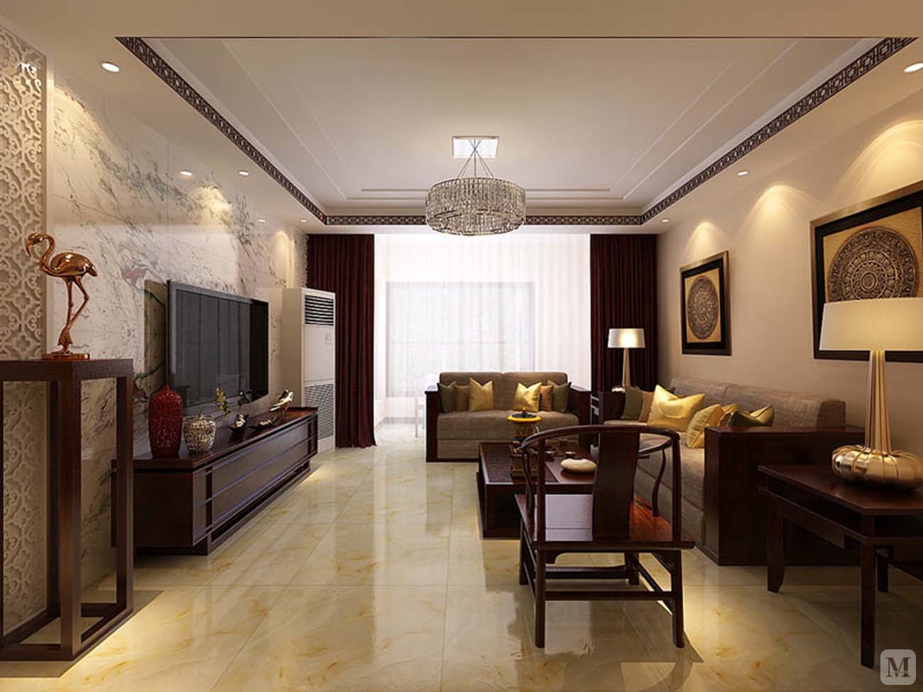 此户业主为50多岁中年人,不同的是他们不喜欢简简单单的简约,和厚重