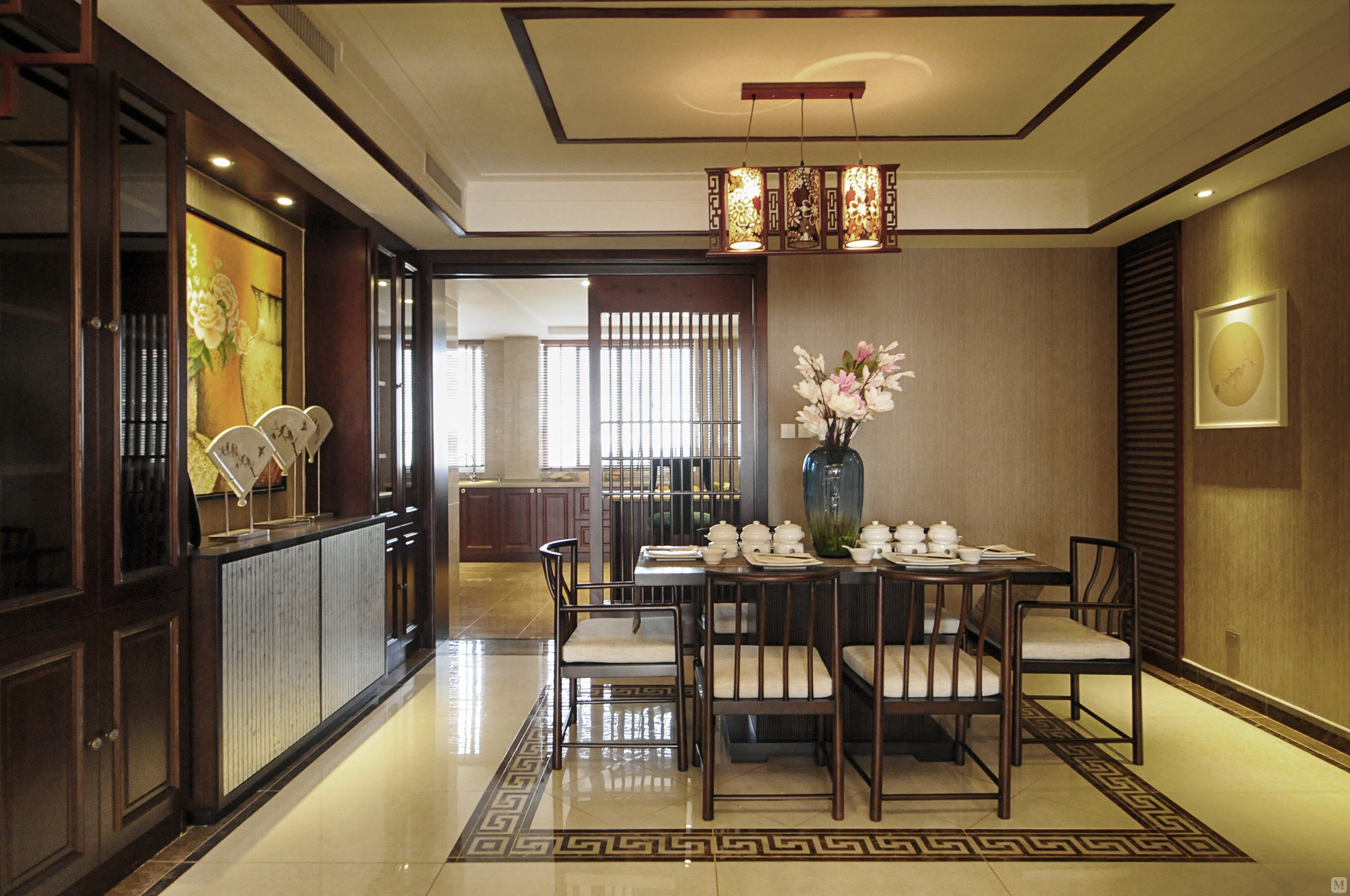 5万245㎡中式四房装修山水泉城-新中式样板间