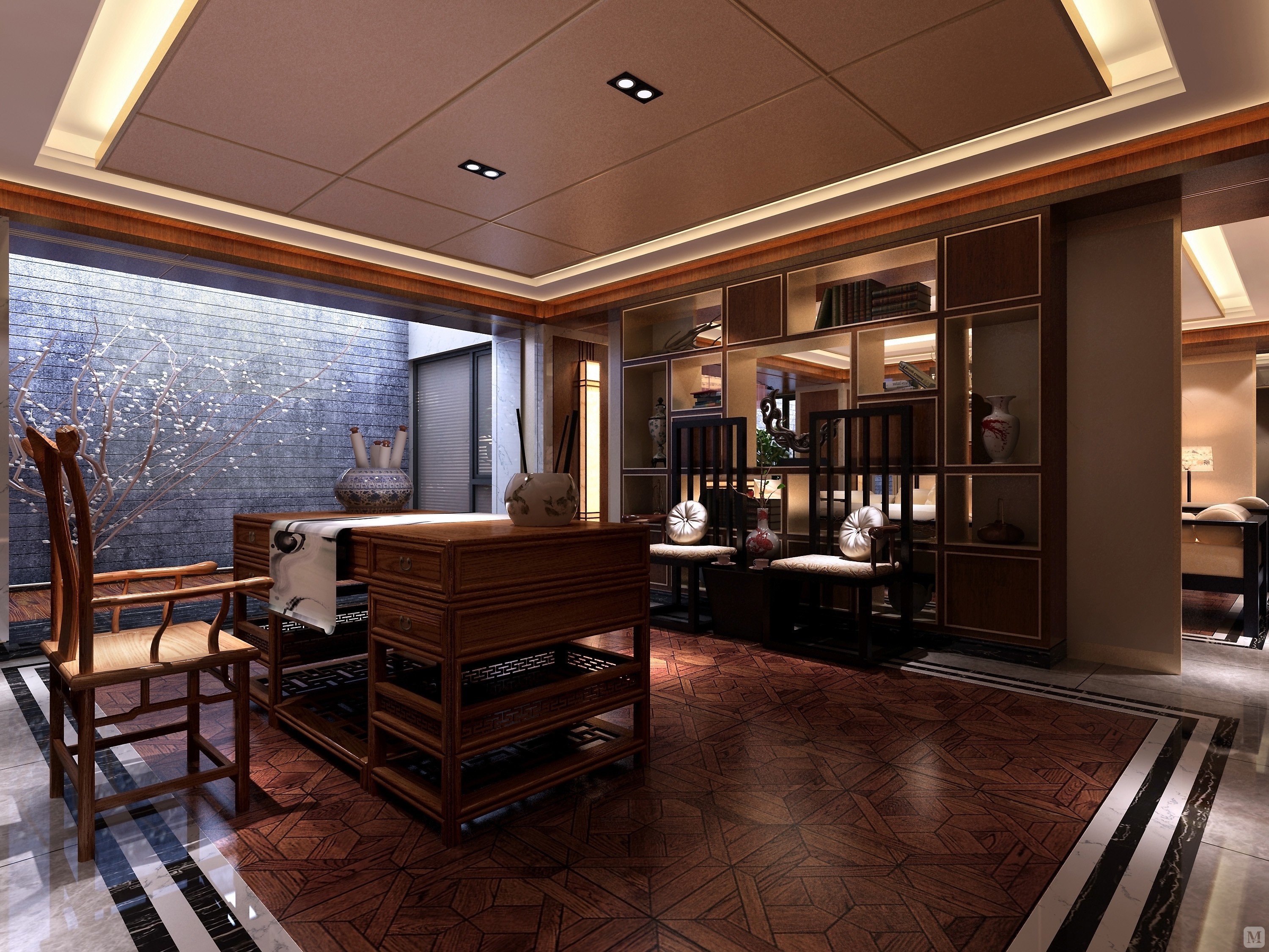 98.0万475㎡中式别墅装修中式园林美墅大宅