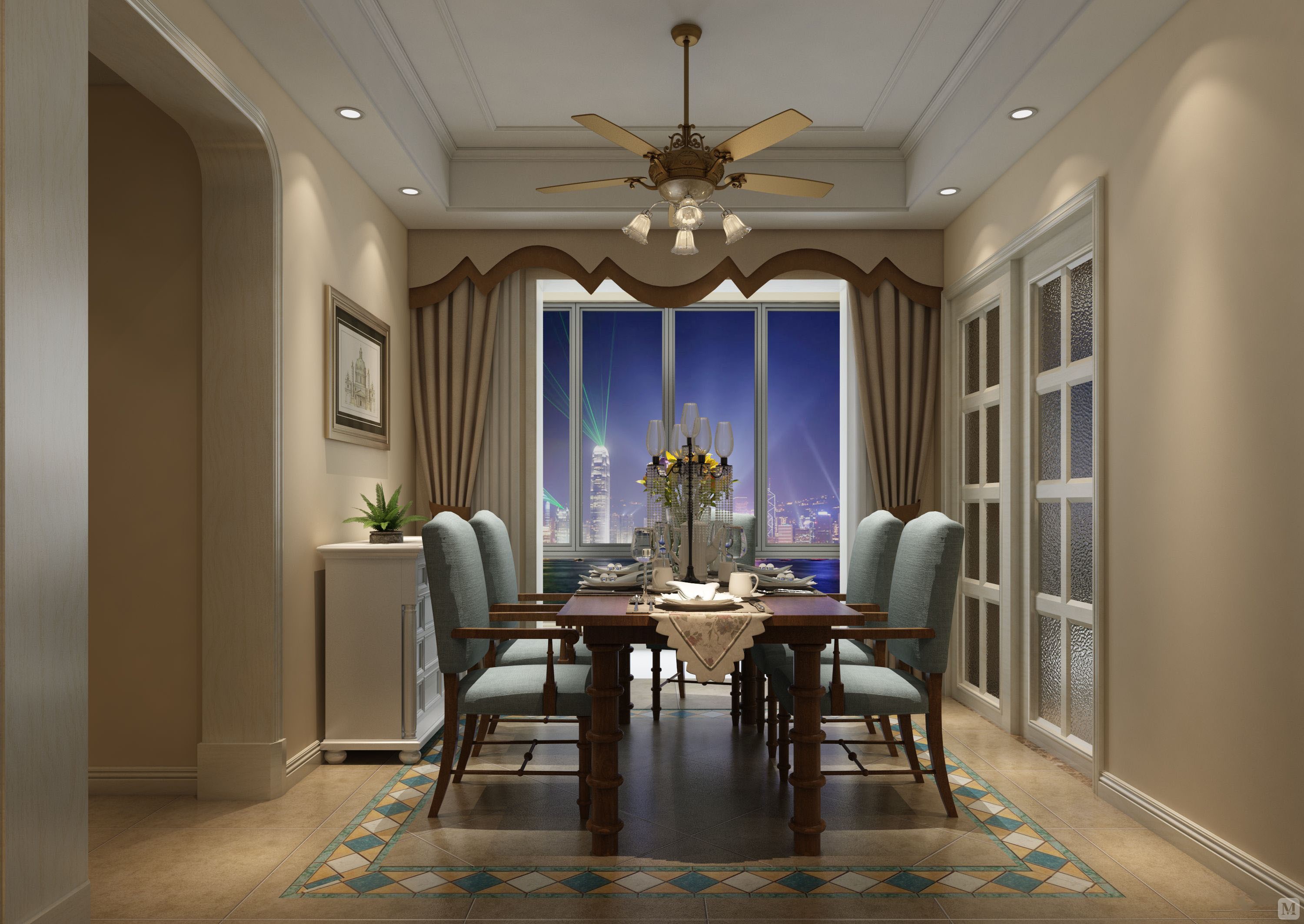 0万165㎡美式四房装修吾悦华府-简美风格-红星美凯龙家装效果图