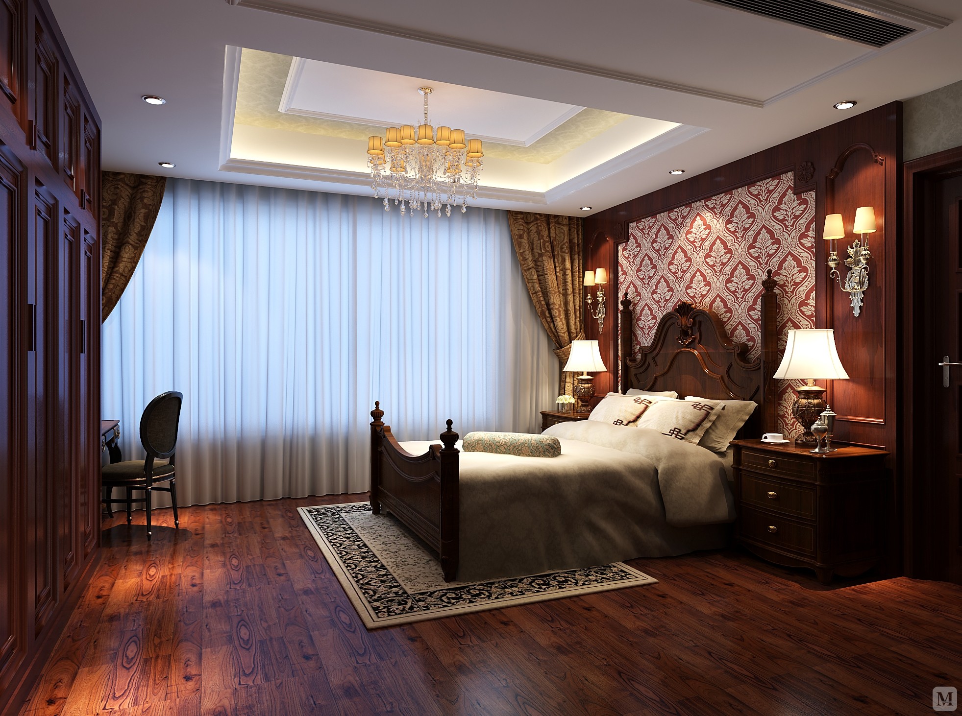 6万326㎡新古典别墅装修新古典传统美式风格