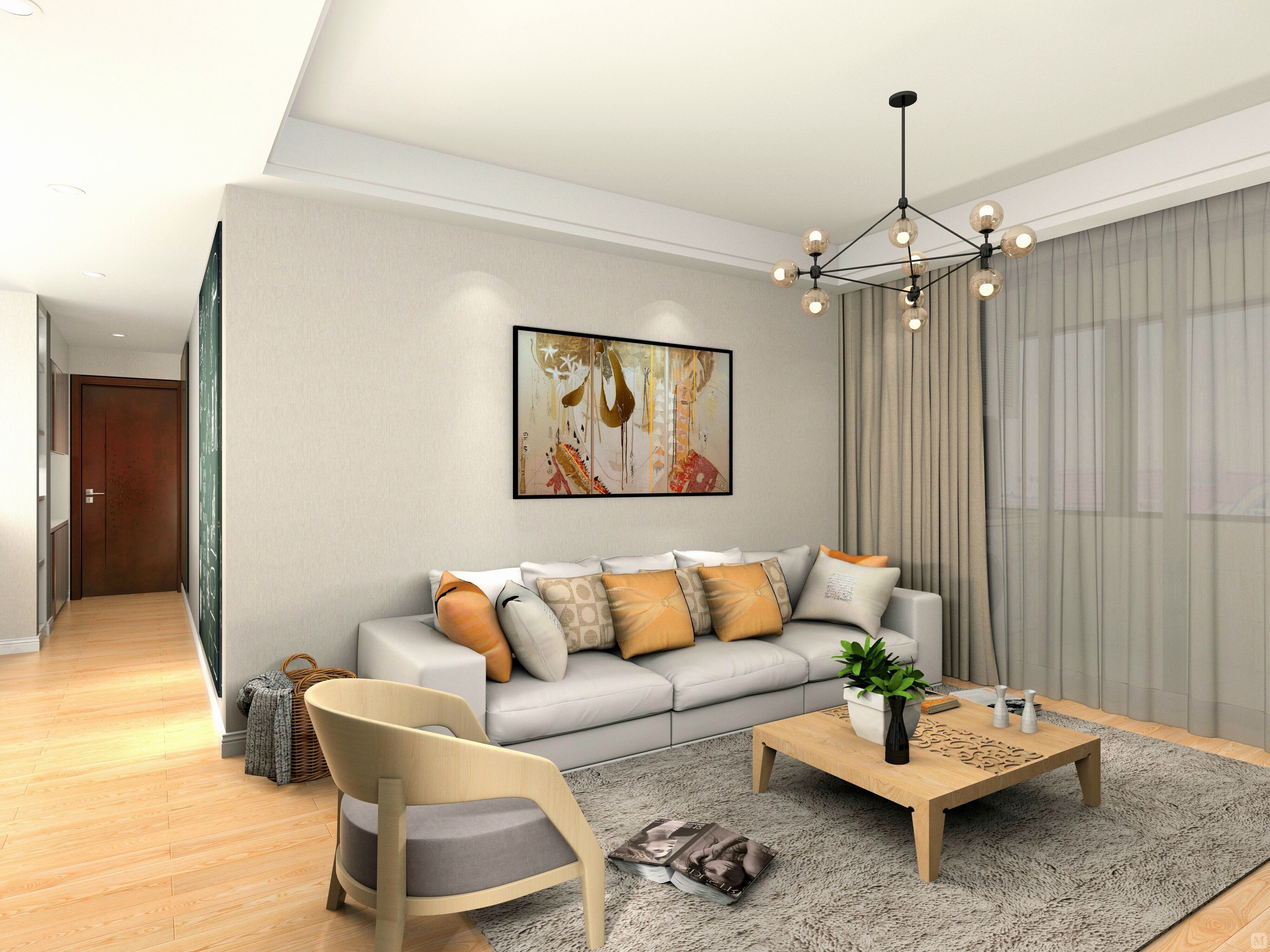 现代简约装修设计从简单生活的角度出发,以居家实用性为前提,简洁明了