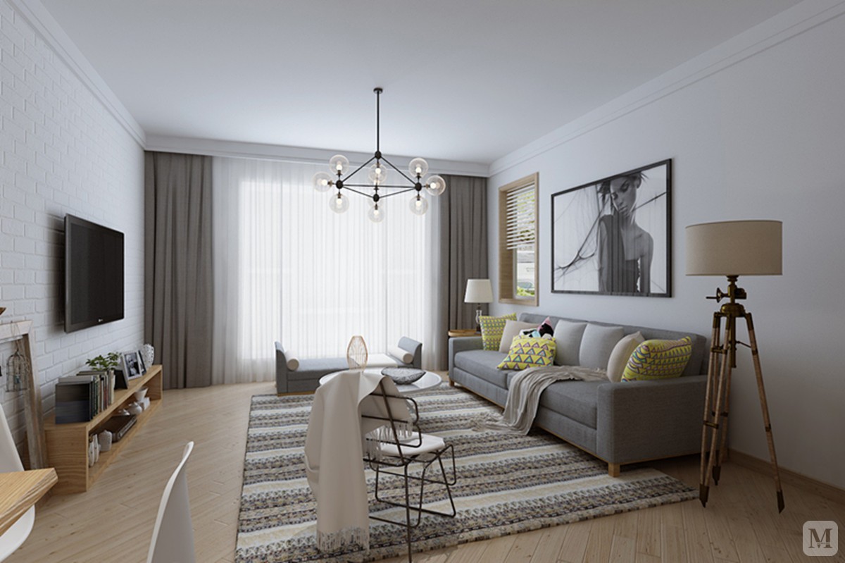 23.1万127㎡简约三房装修现代简约风格 保利未来城市