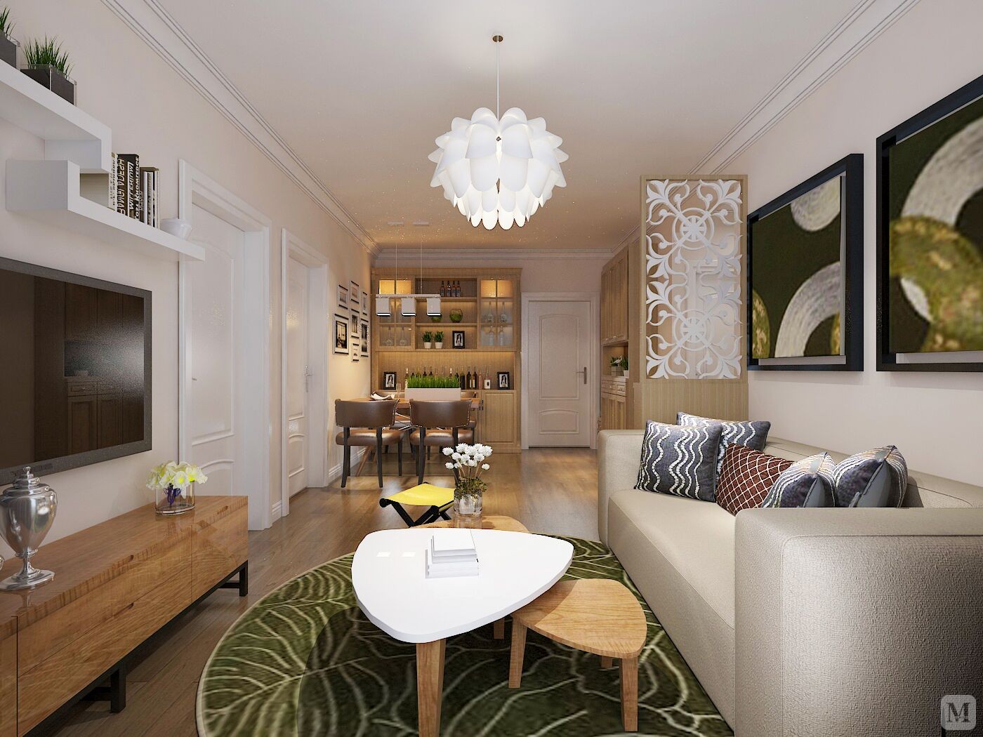 3万79㎡简约二房装修简约家园温馨国度-红星美凯龙家装效果图