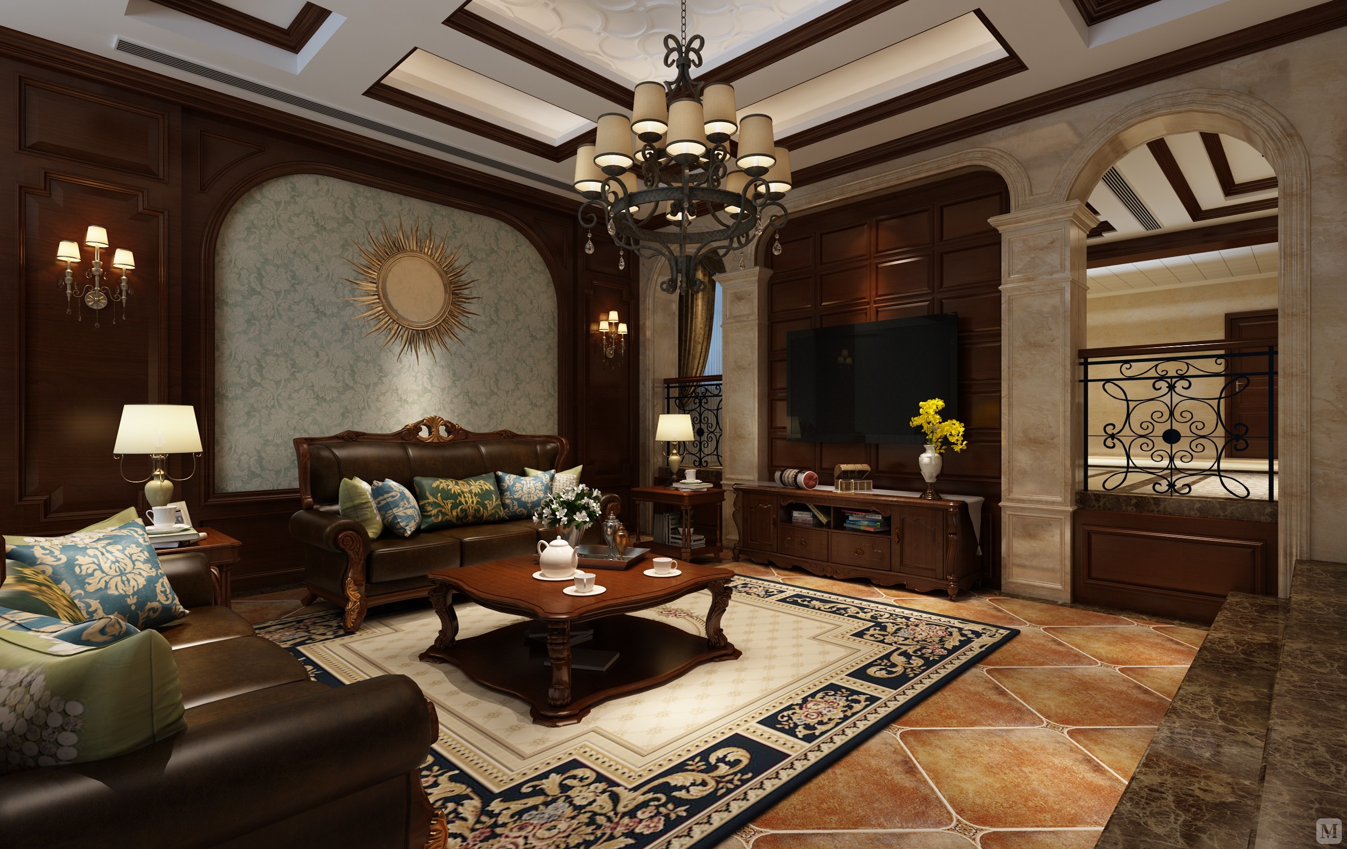 3万268㎡美式别墅装修宏宇花园166栋别墅