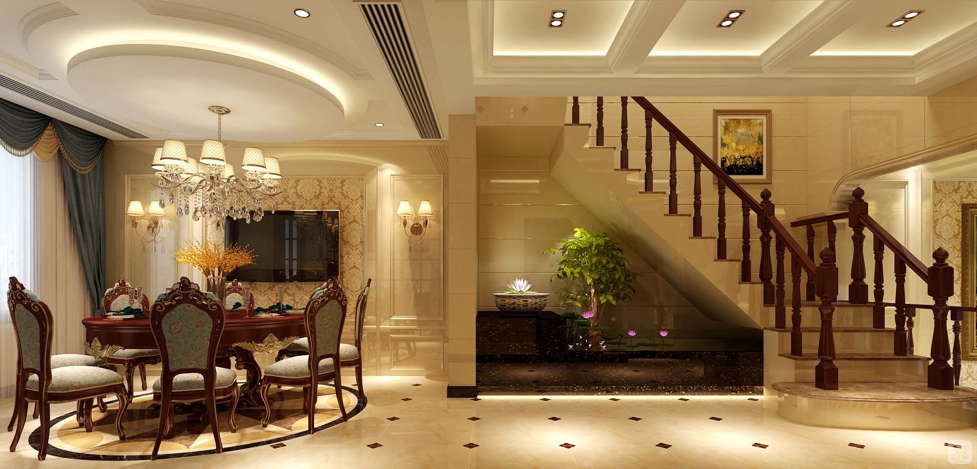 6万306㎡新古典别墅装修古典欧式的品墅之宅