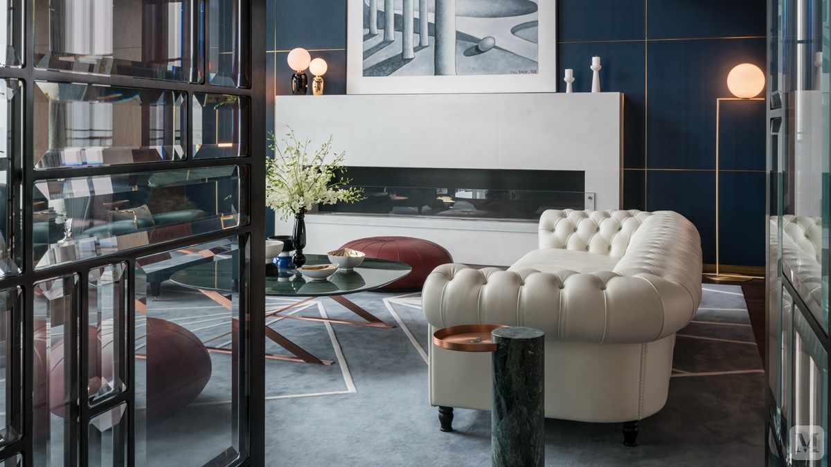 整个空间的室内设计灵感源于对art deco movement(装饰艺术运动)的