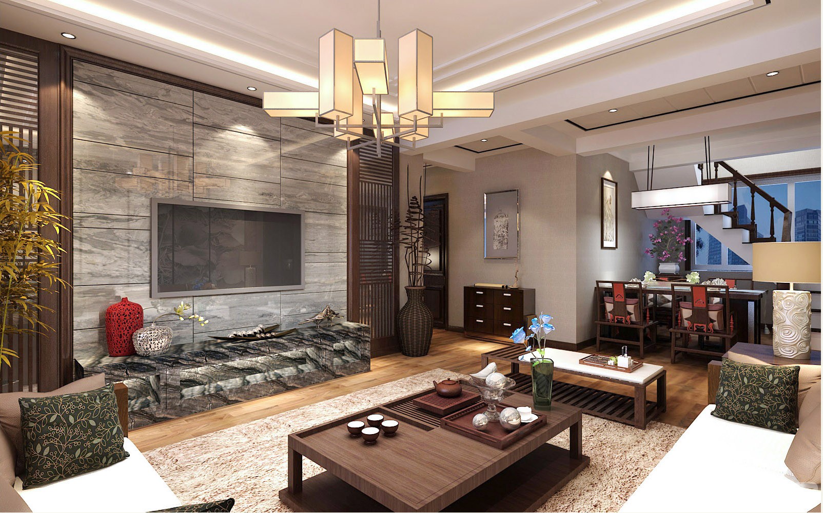 41.9万203㎡中式别墅装修悠闲随性的清净之所