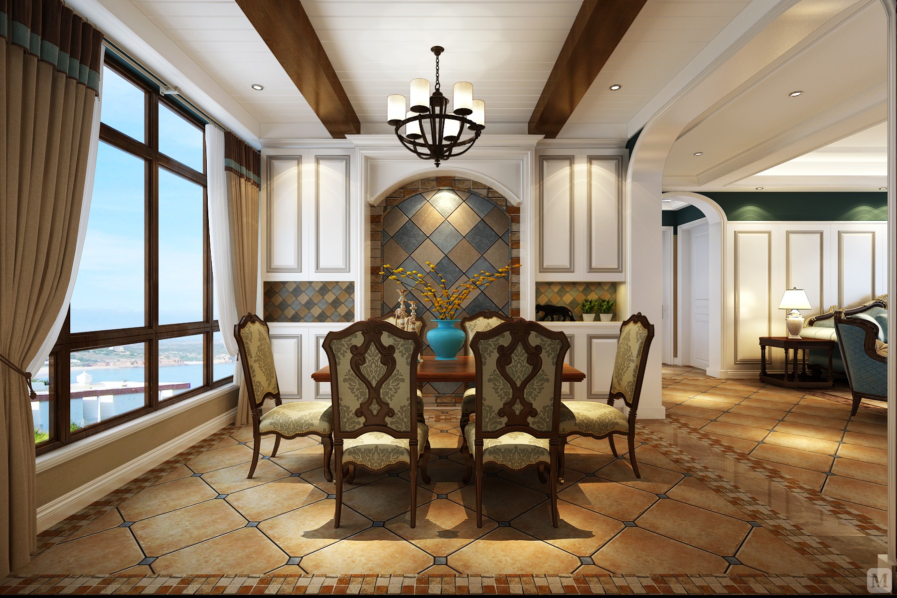 4万123㎡美式三房装修美式风格-你好小美-红星美凯龙家装效果图