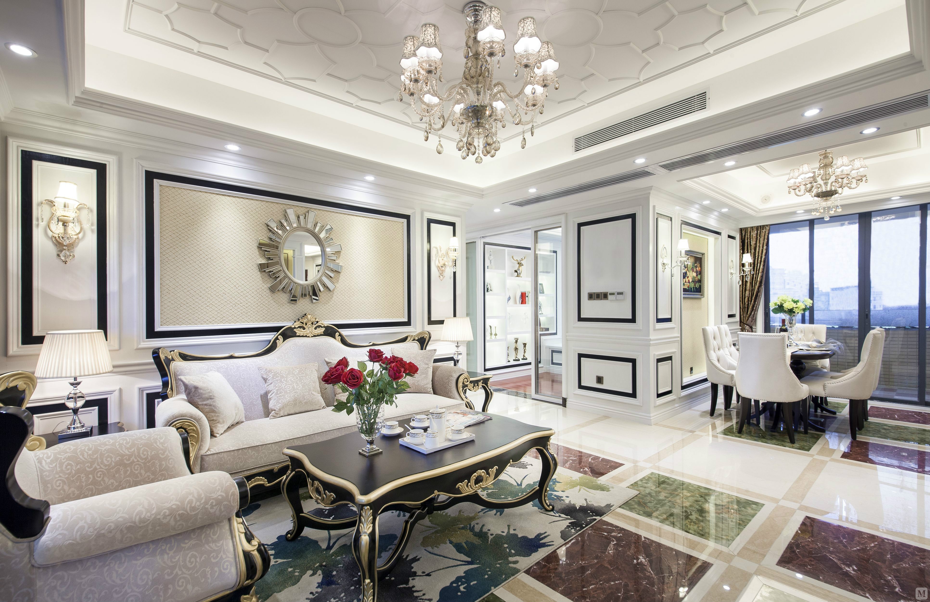 新古典客厅窗帘装修效果图-红星美凯龙家装效果图