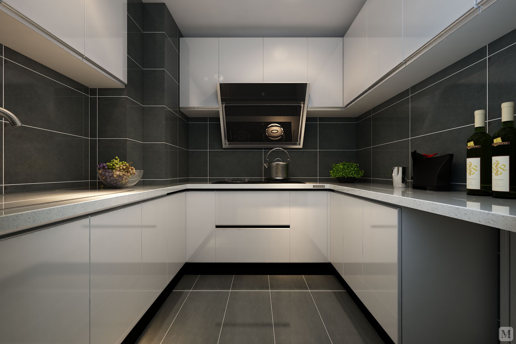 简约厨房组合柜装修效果图-红星美凯龙家装效果图