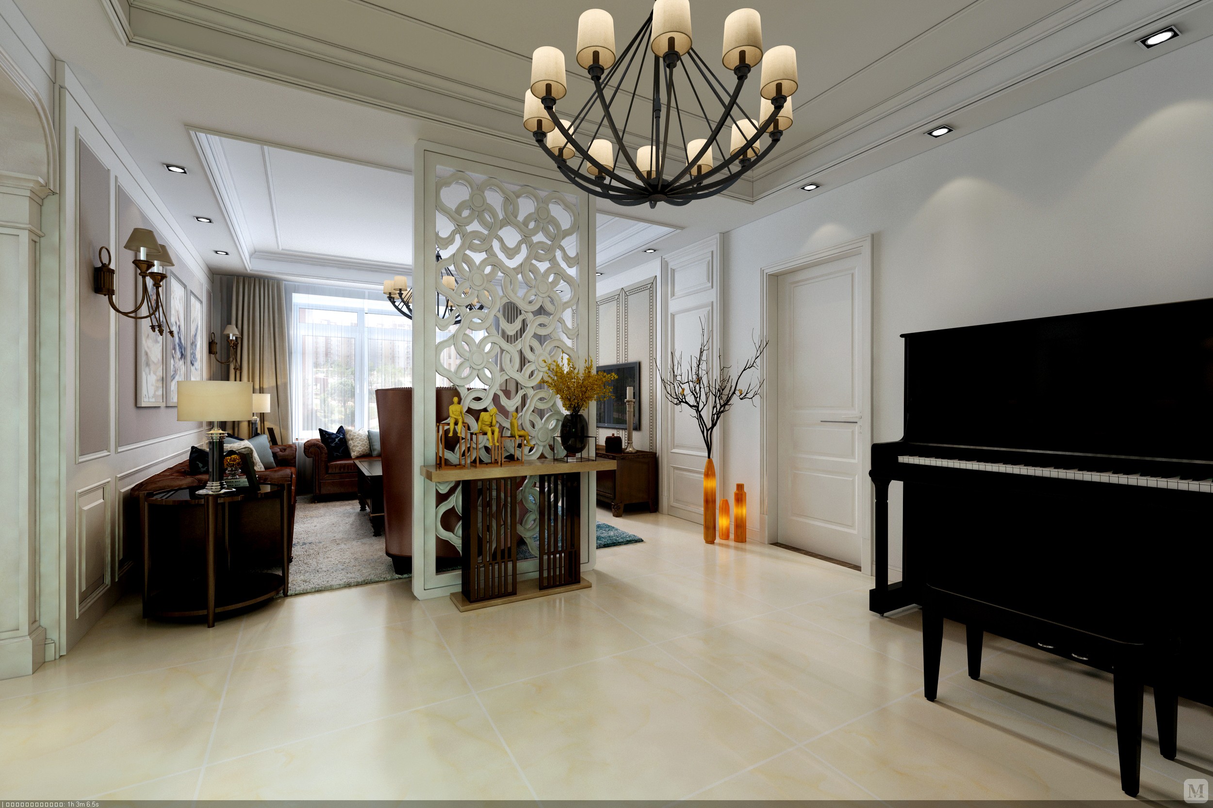 7万120㎡简欧三房装修欧式风情安逸之风-红星美凯龙家装效果图