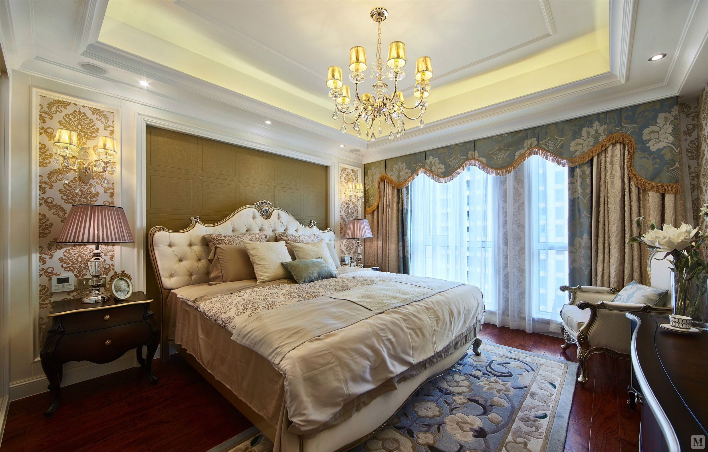简欧卧室吊顶装修效果图