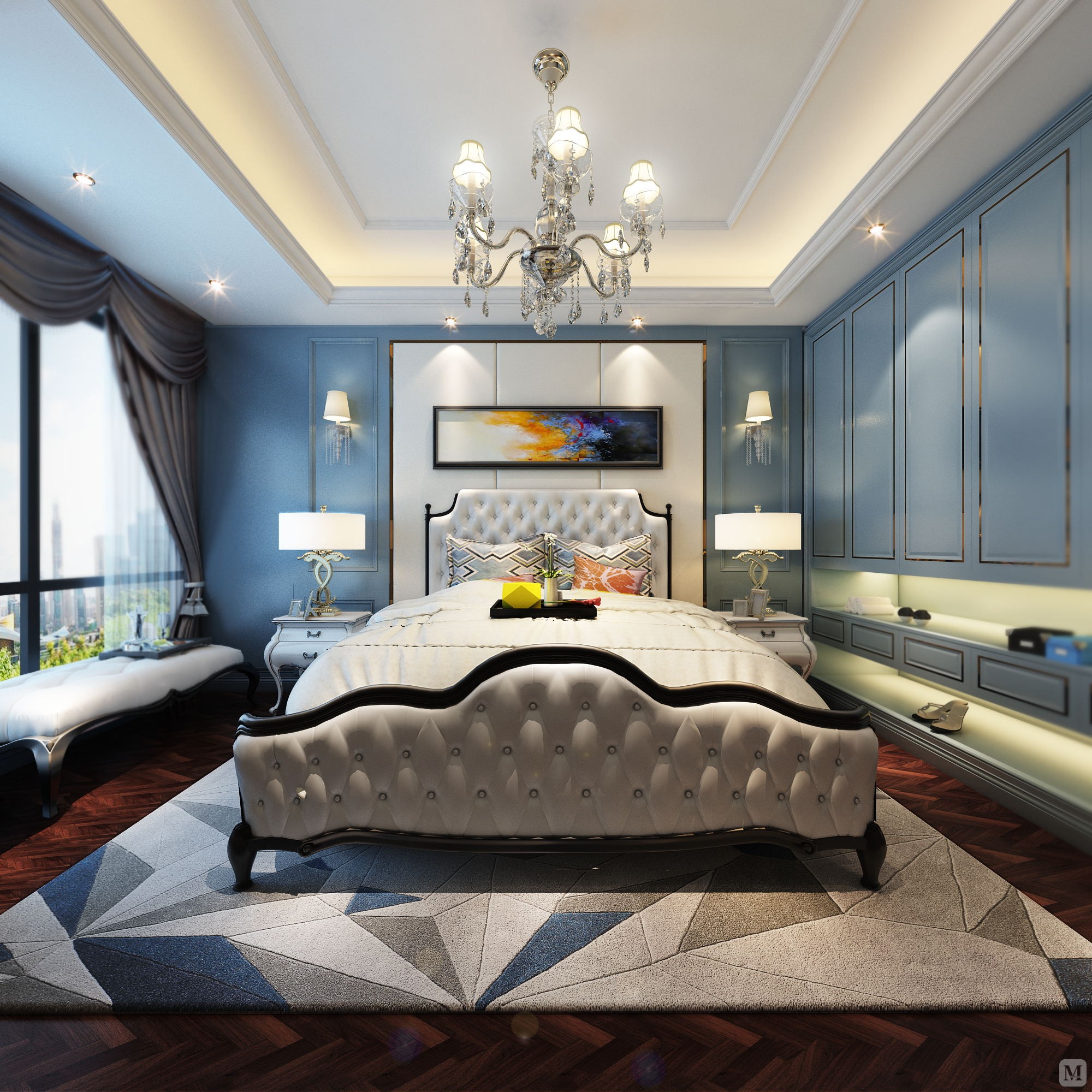 1万117㎡简欧三房装修临沂天鹅湖样板间-红星美凯龙家装效果图