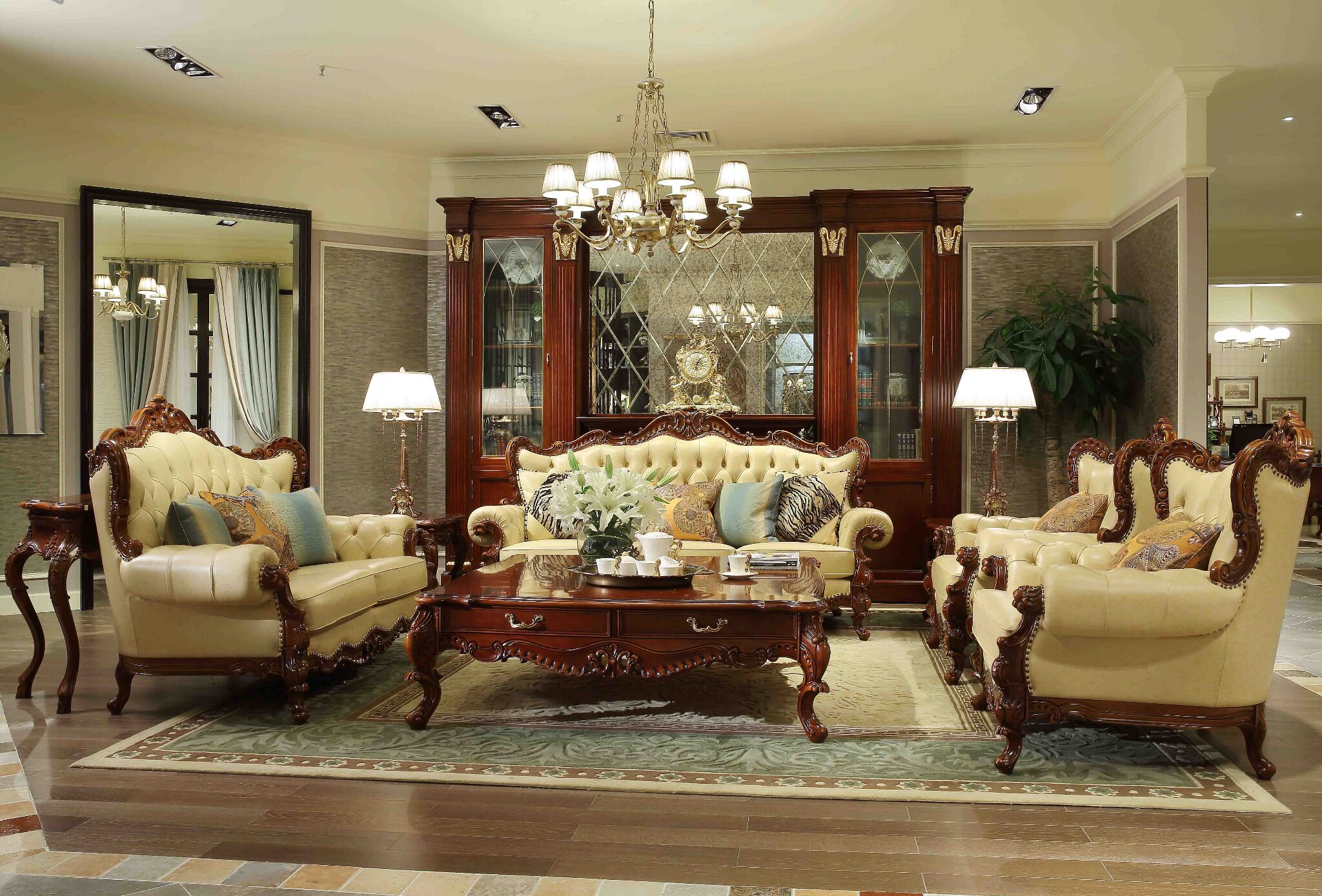 亚振三人位沙发宫廷s01306a