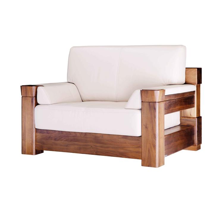 百强 美国黑核桃木单人沙发 黑森林 nt3-07a