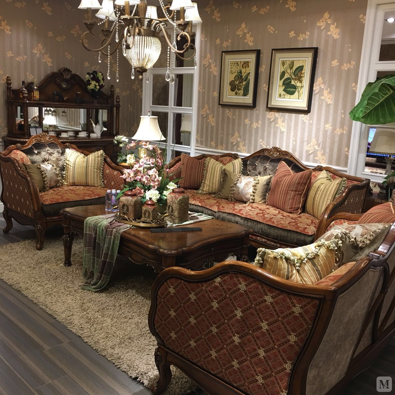  欧林斯 三人位沙发 美式古典三人