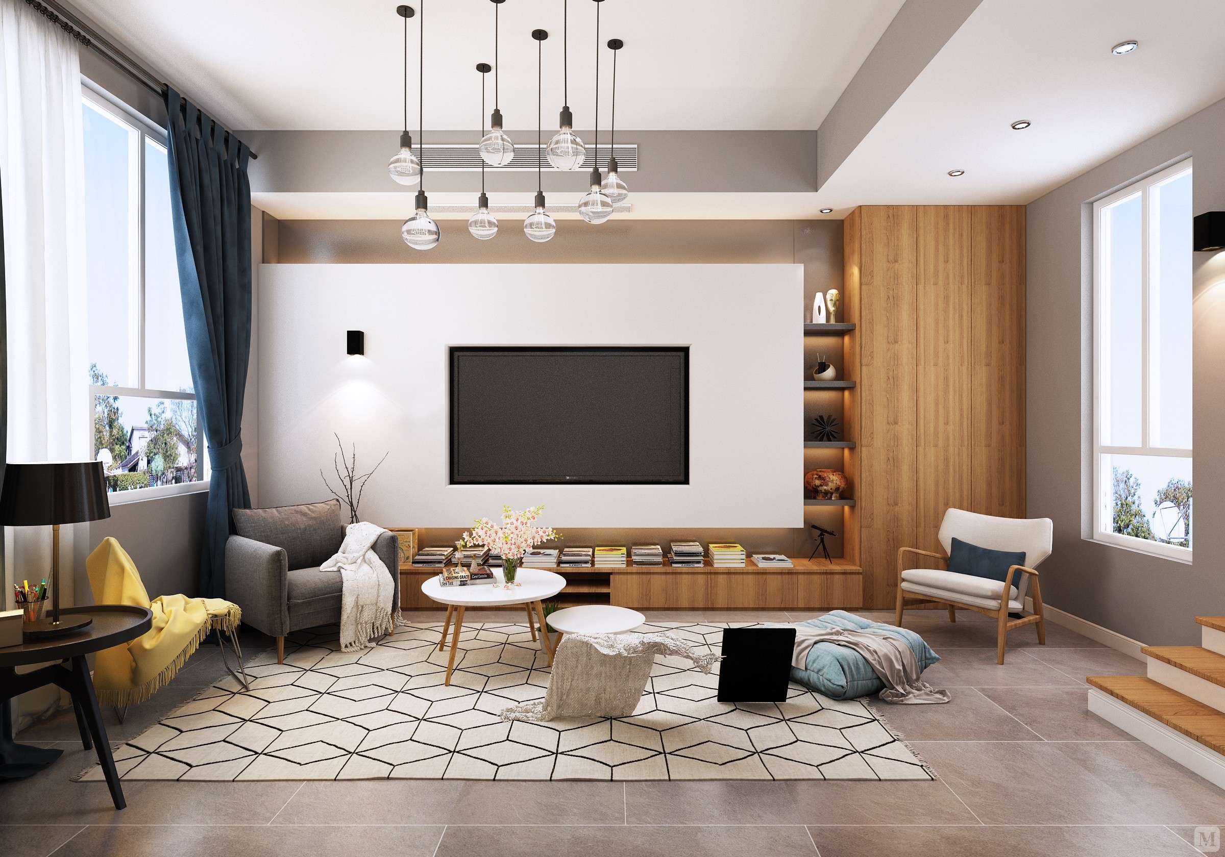 59.9万330㎡简约别墅装修365平---北欧风