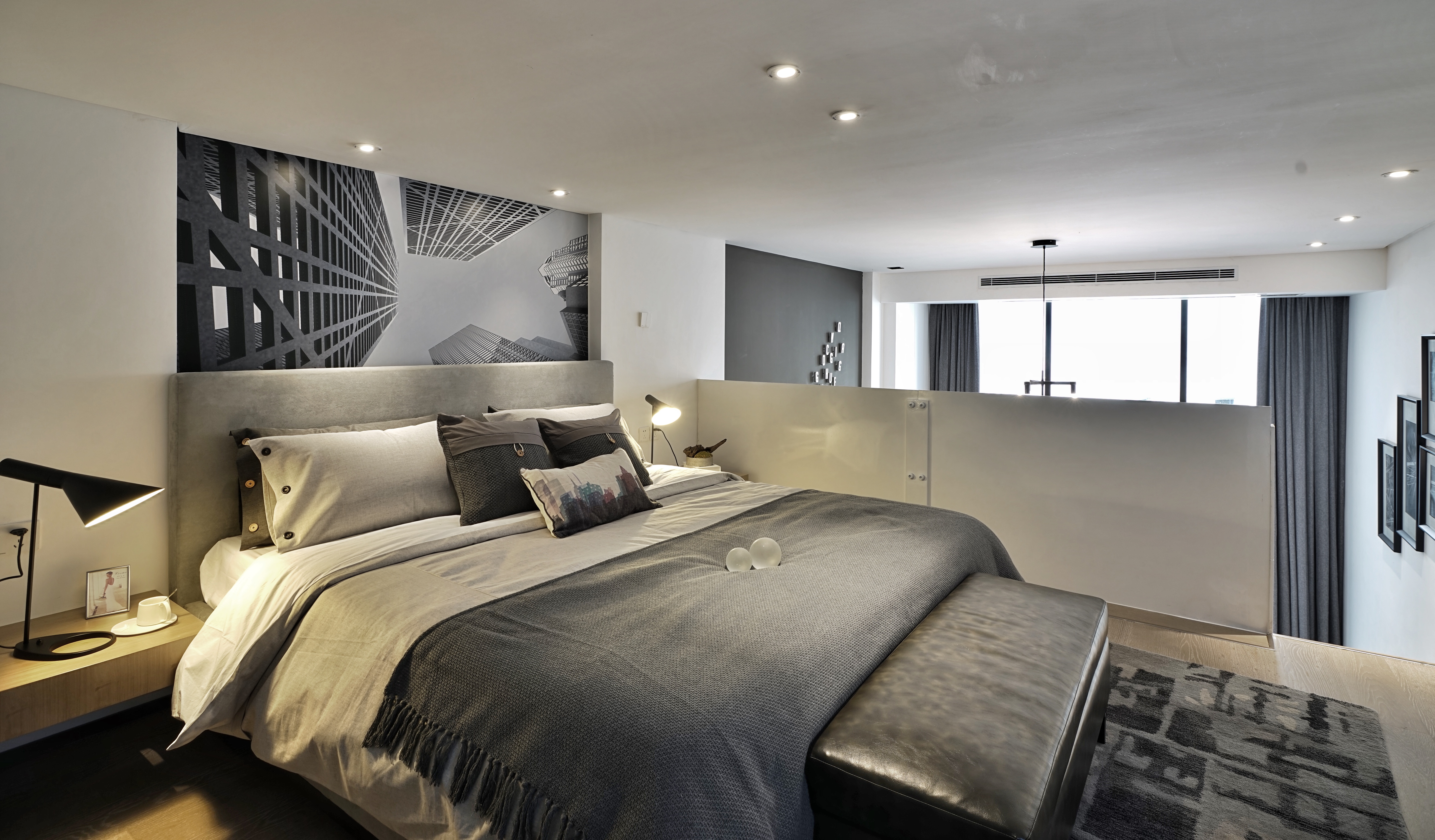 清华城loft样板间复式简约装修案例-红星美凯龙设计机构案例网