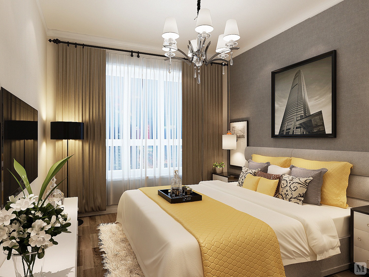 简约卧室吊顶装修效果图