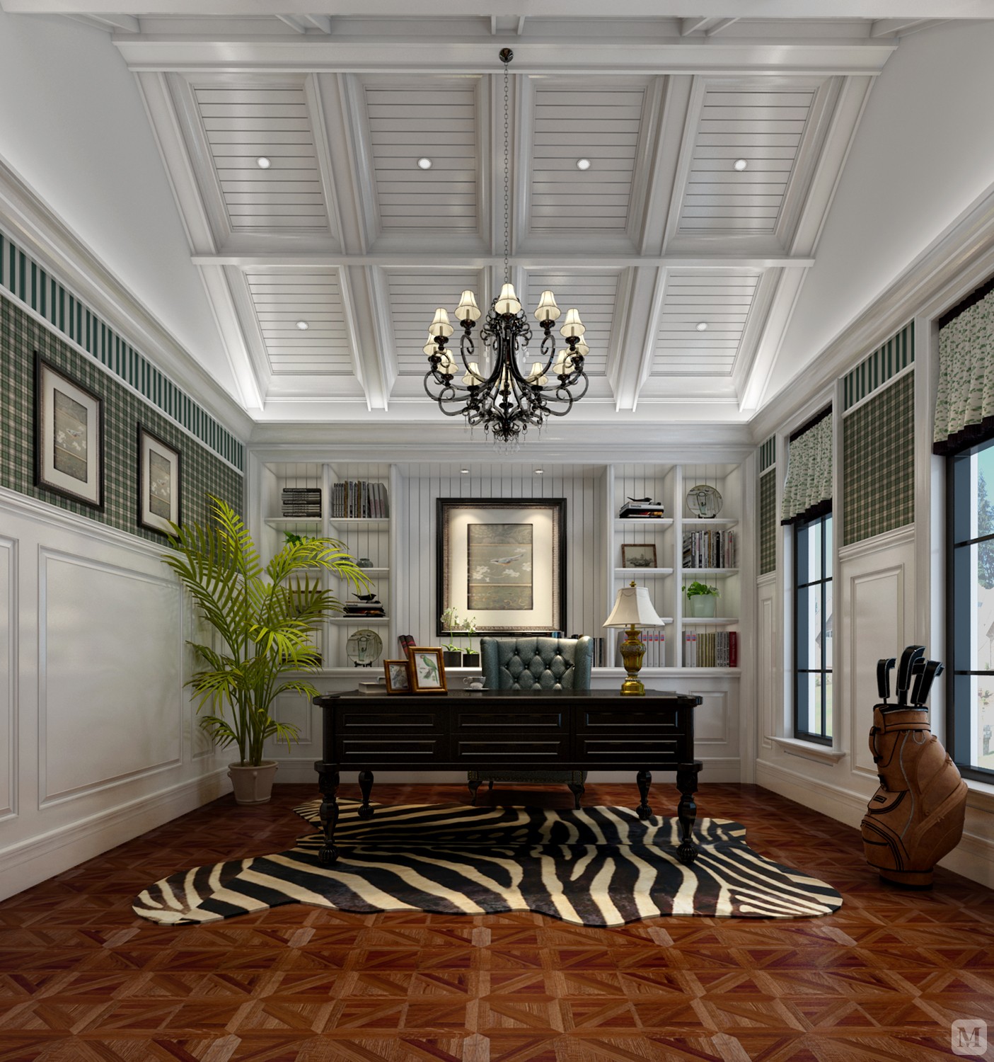 74.2万360㎡美式别墅装修小美浪漫