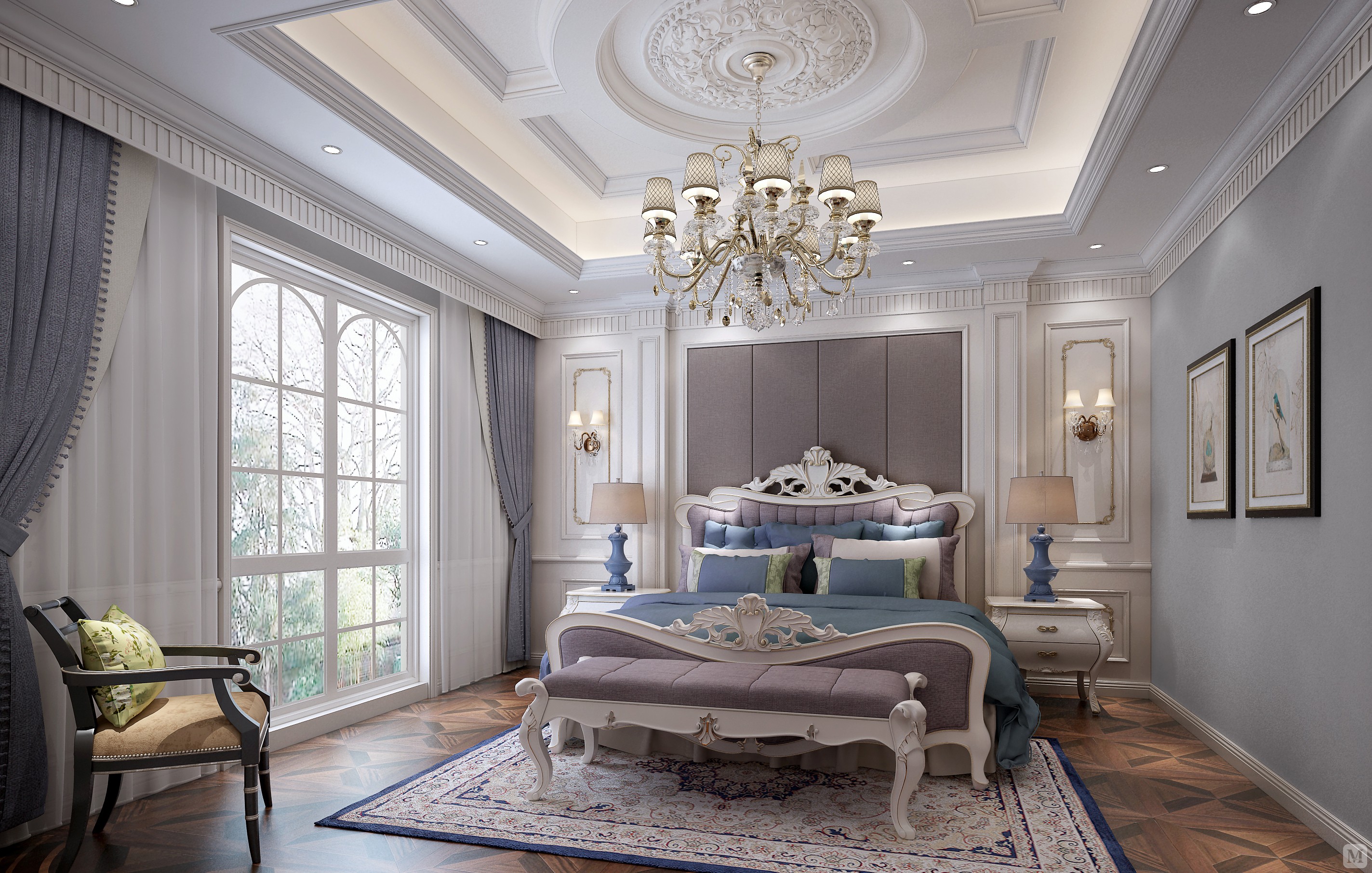 360㎡别墅简欧风格装修法式金大元