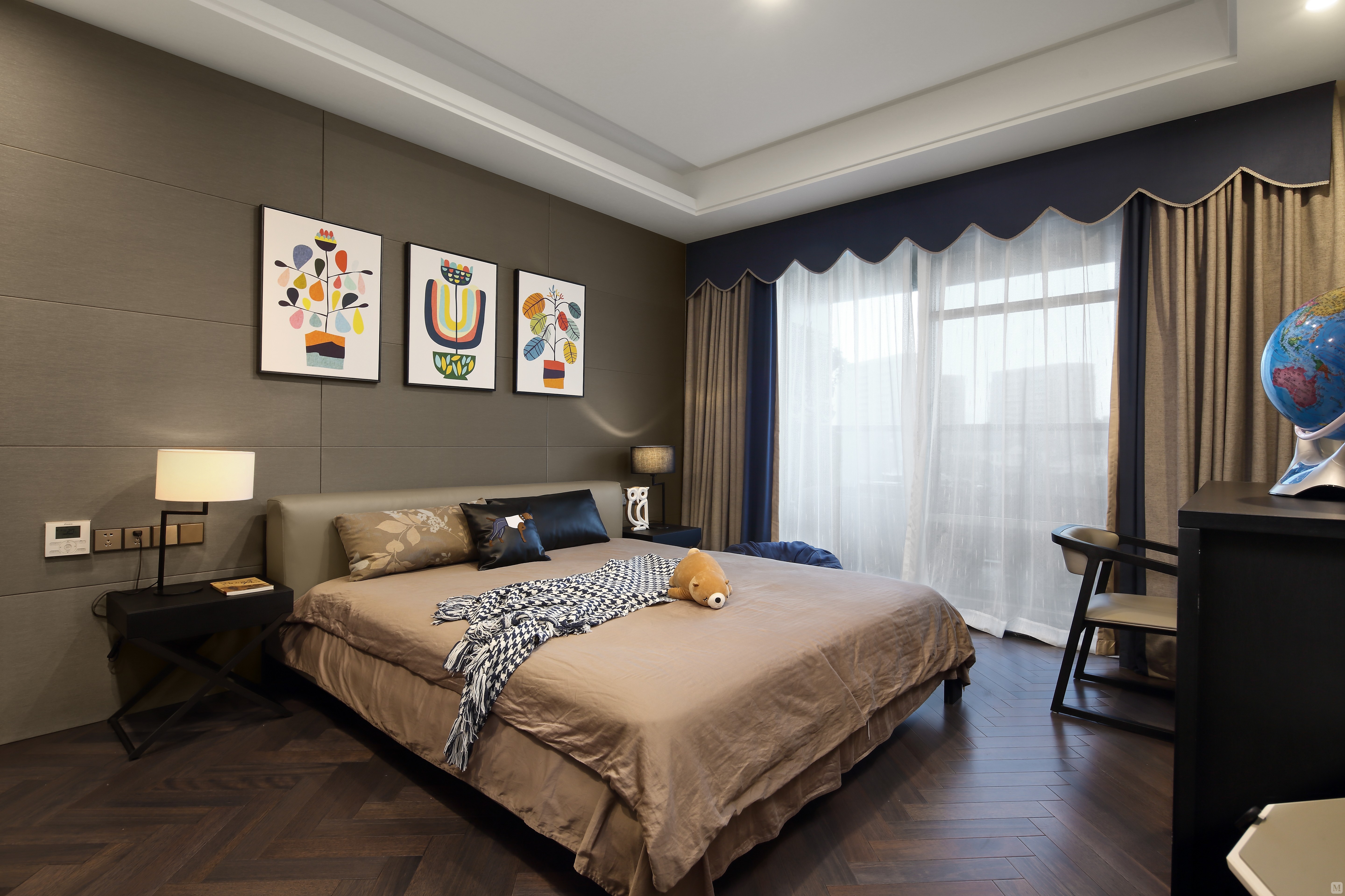 简约儿童房窗帘装修效果图