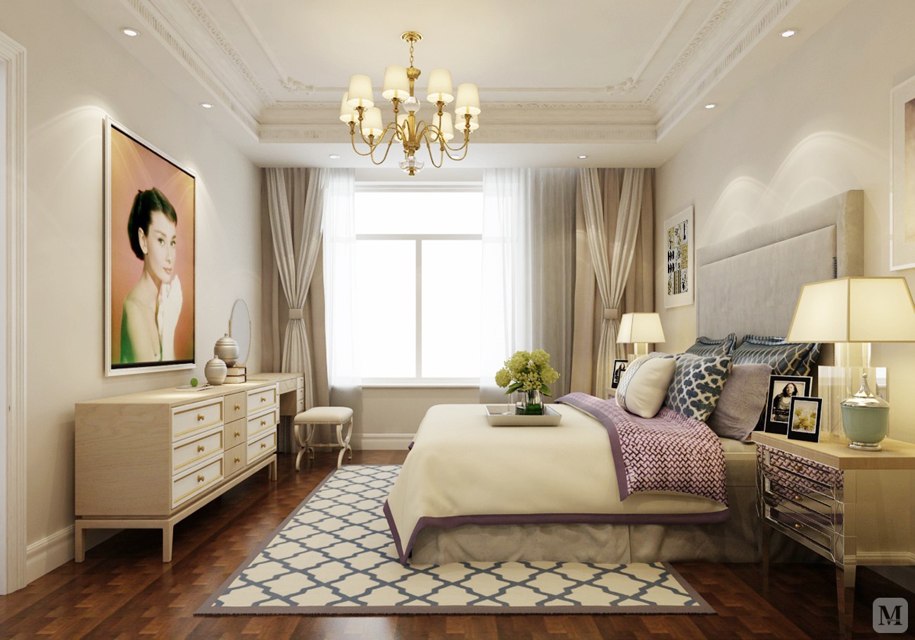 20.5万99㎡美式二房装修温馨小镇