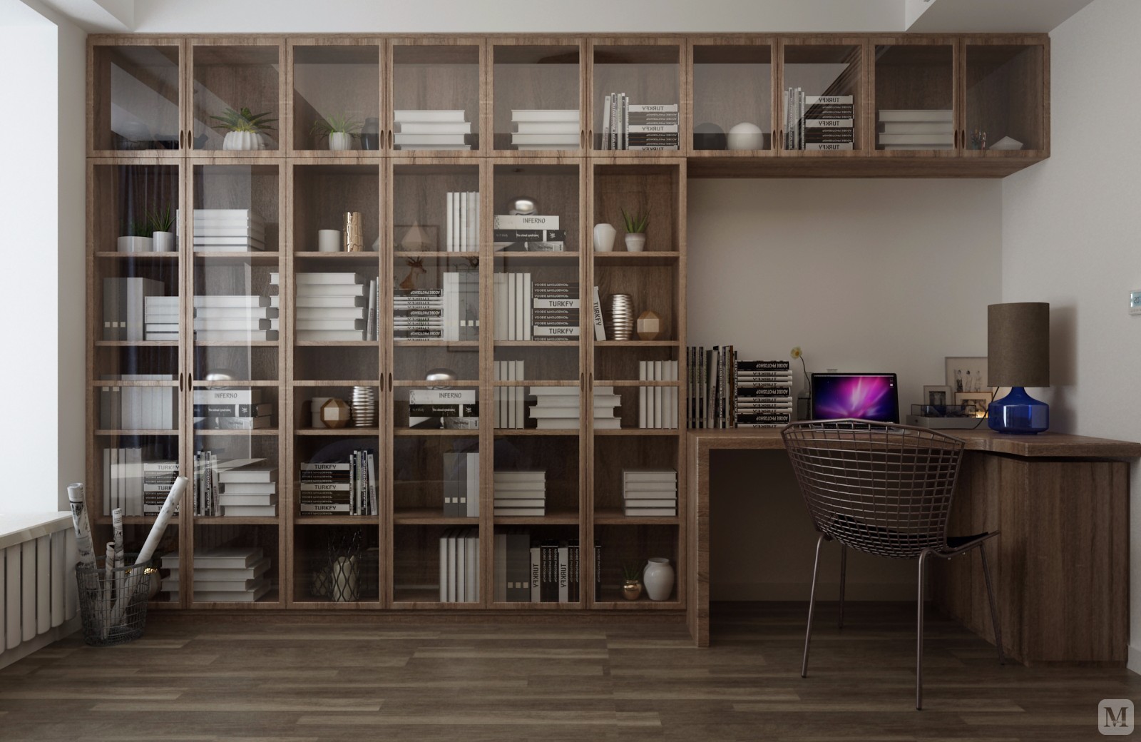 简约书房书柜装修效果图-红星美凯龙家装效果图