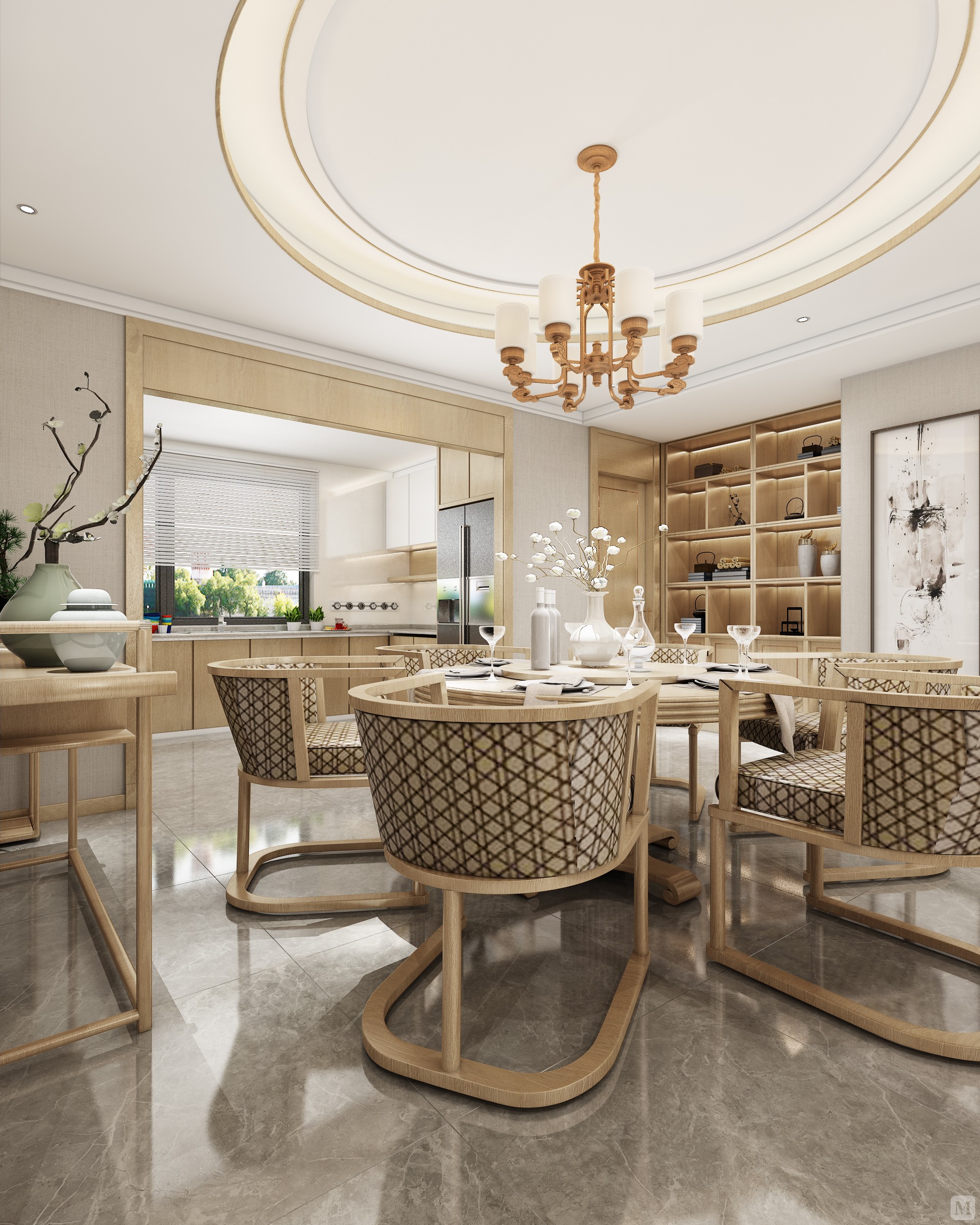 9万140㎡中式三房装修天琴湾样板间 | 新中式案例