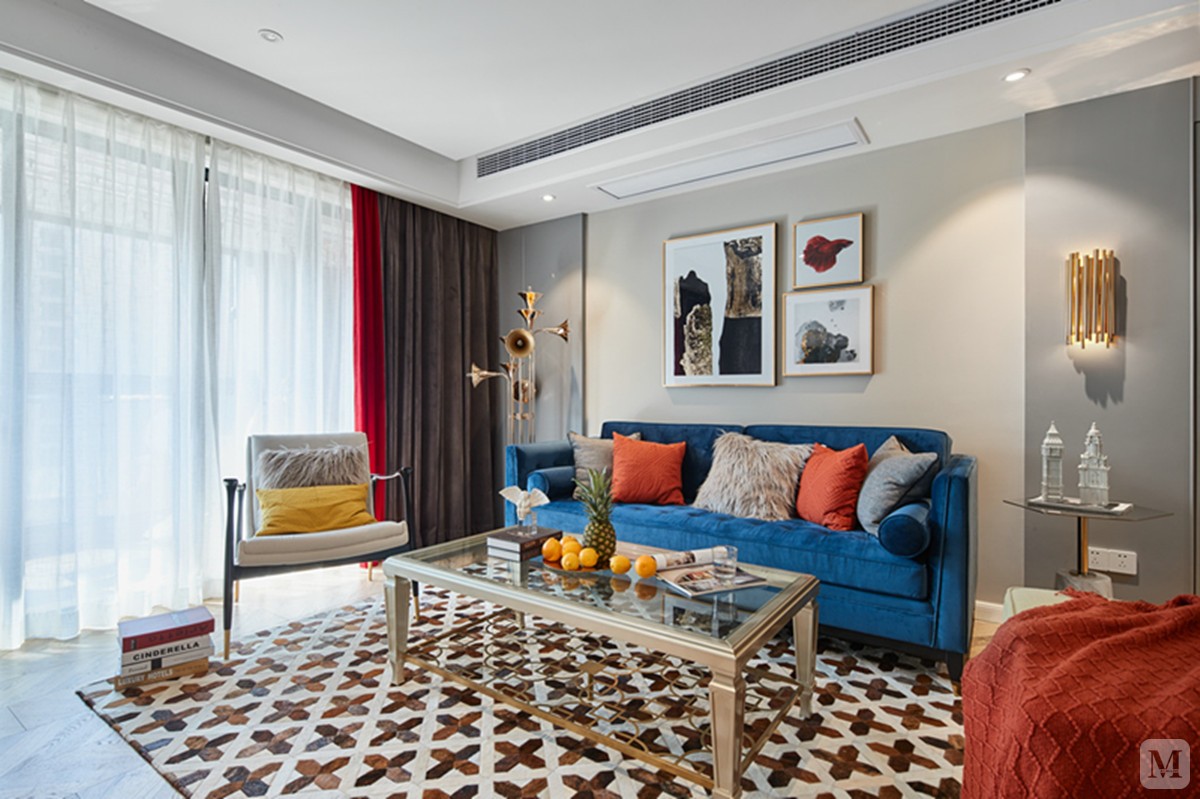 8万120㎡混搭三房装修跳跃而欢愉的色彩搭配