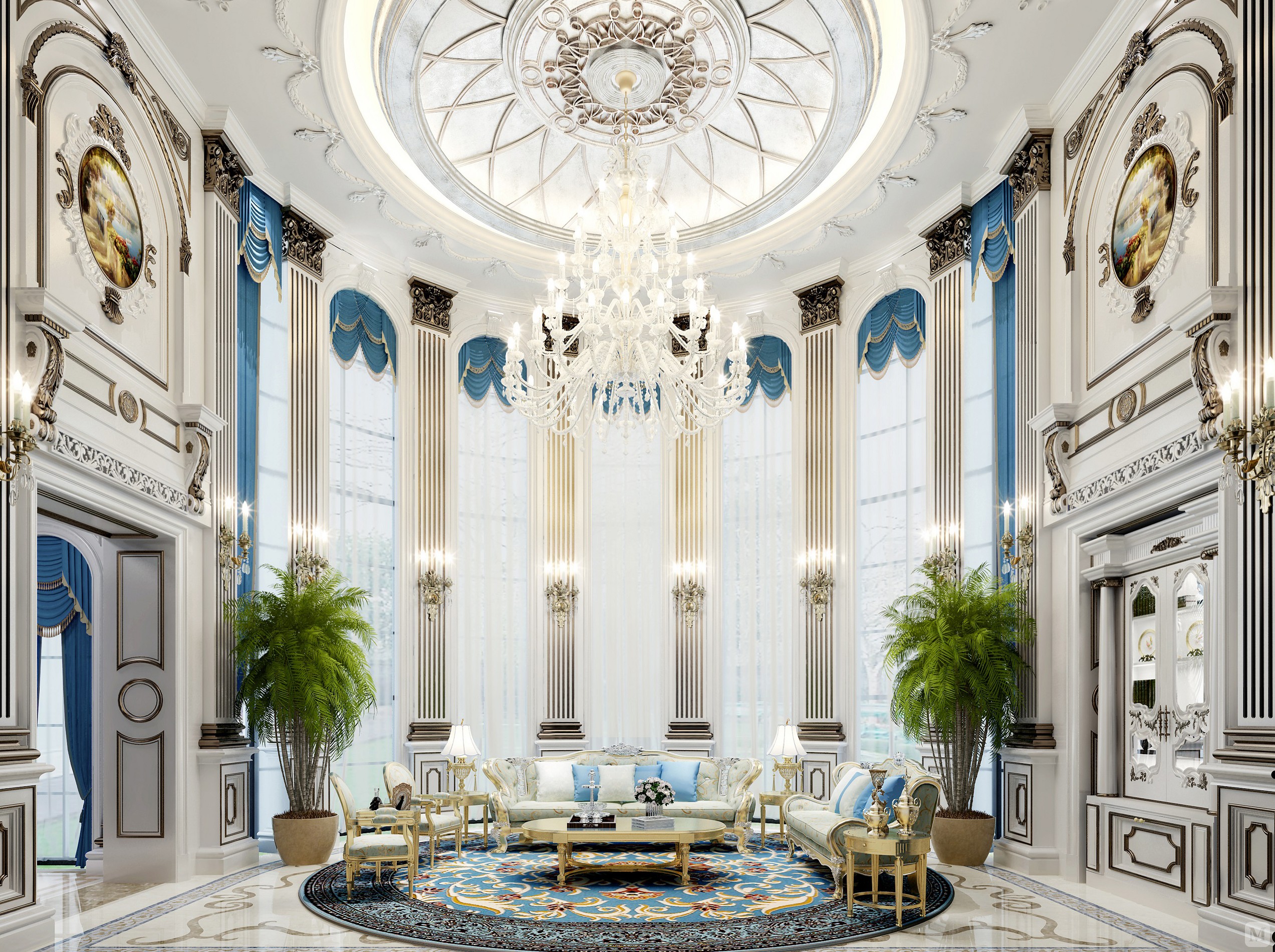 法式庄园别墅简欧装修案例-红星美凯龙设计机构案例网