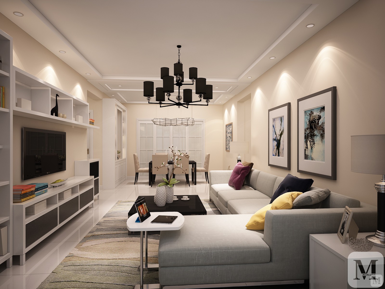 简约客厅背景墙装修效果图