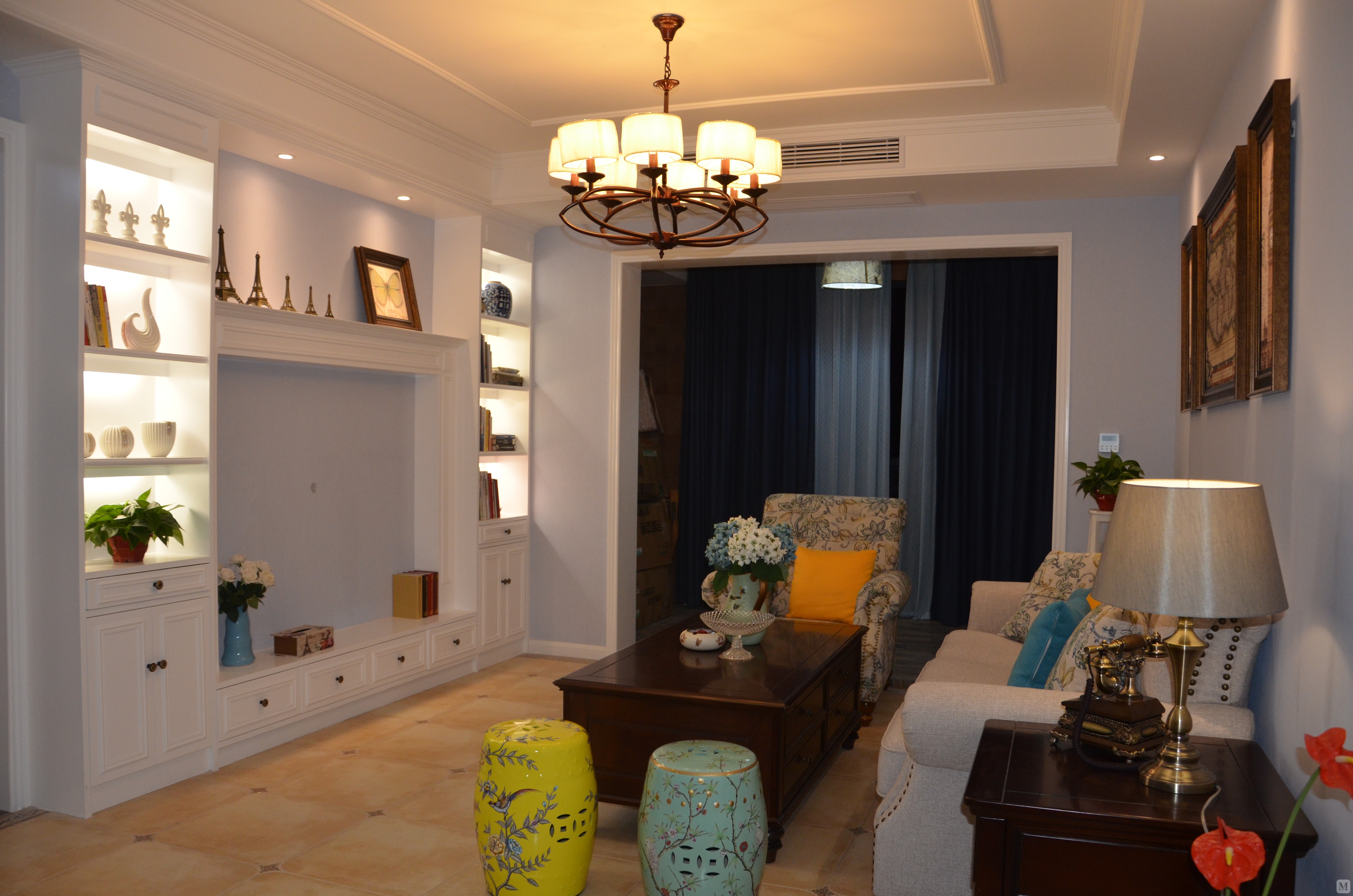 美式客厅背景墙装修效果图