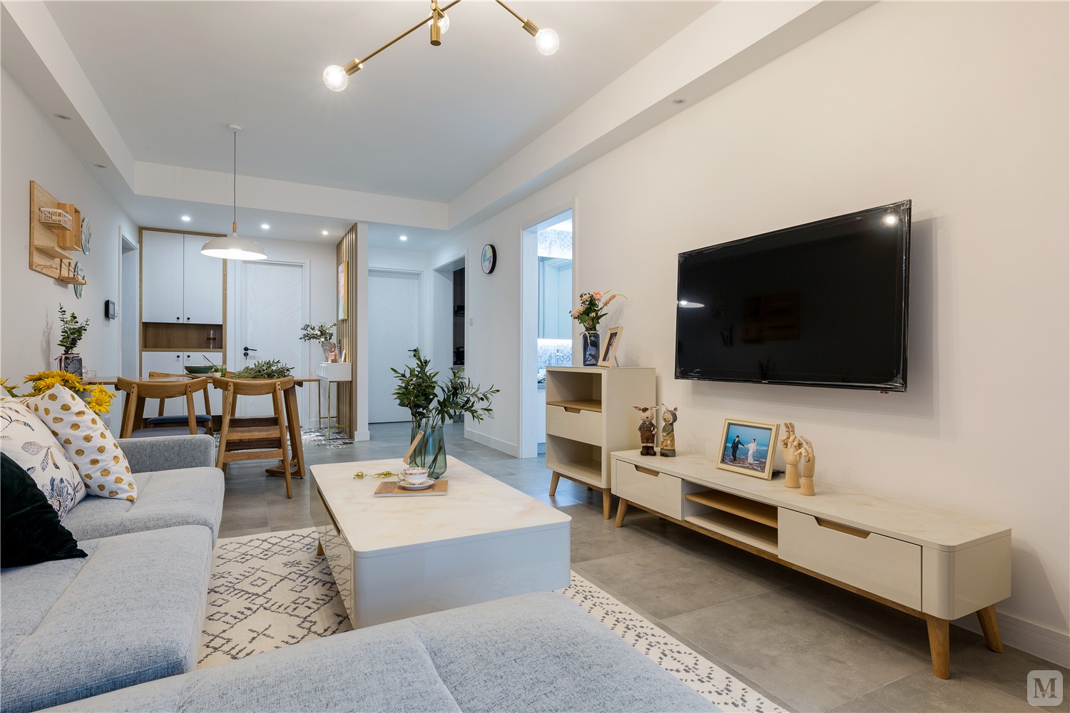 3万90㎡简约三房装修华润国际 | 90㎡ 现代北欧-红星美凯龙家装效果图