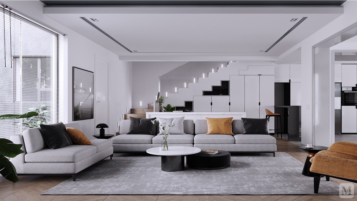 5万300㎡简约别墅装修黑白灰调带来的爆棚幸福感