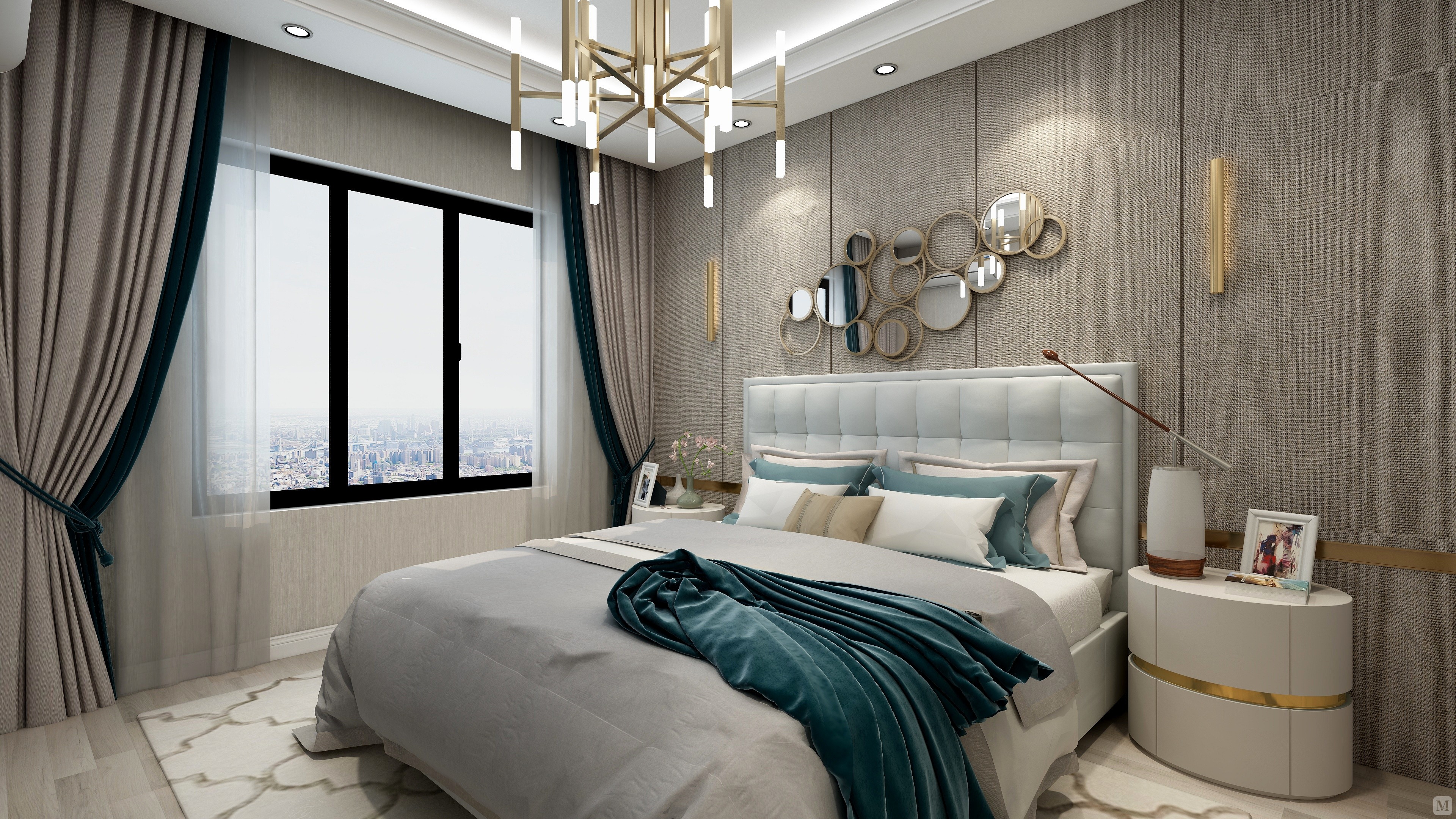 2万127㎡art deco三房装修轻奢混搭